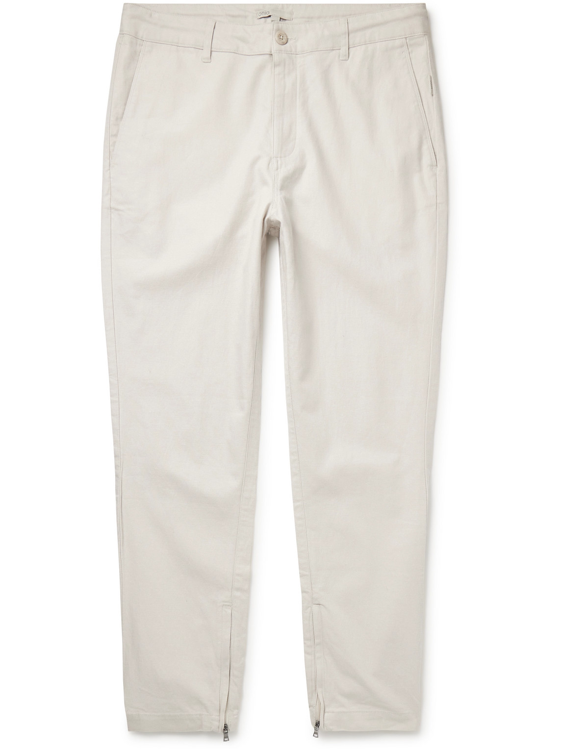 Onia Traveller Tapered Cotton-blend Trousers In Neutrals