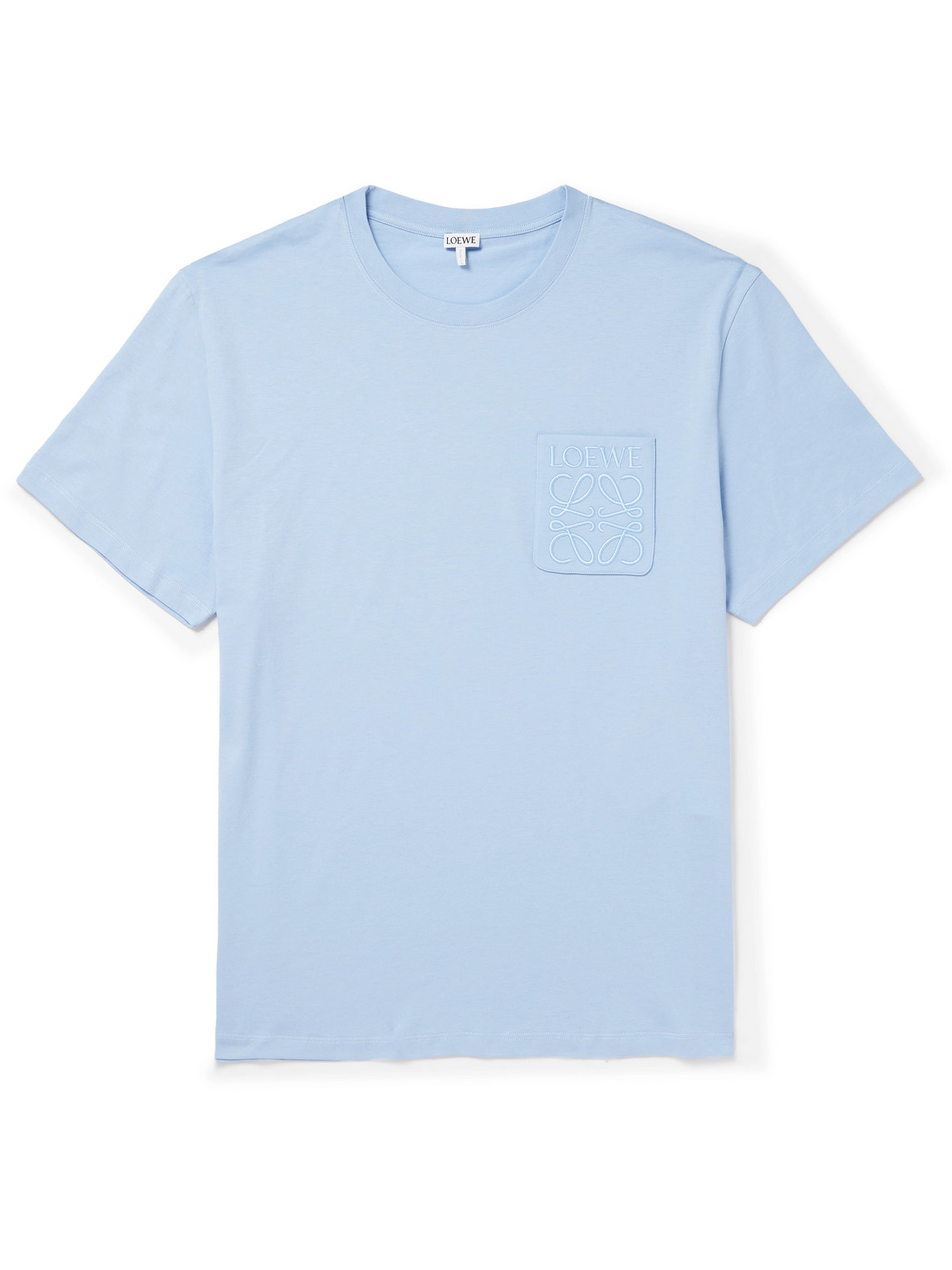 Loewe Logo-embroidered Cotton-jersey T-shirt In Blue