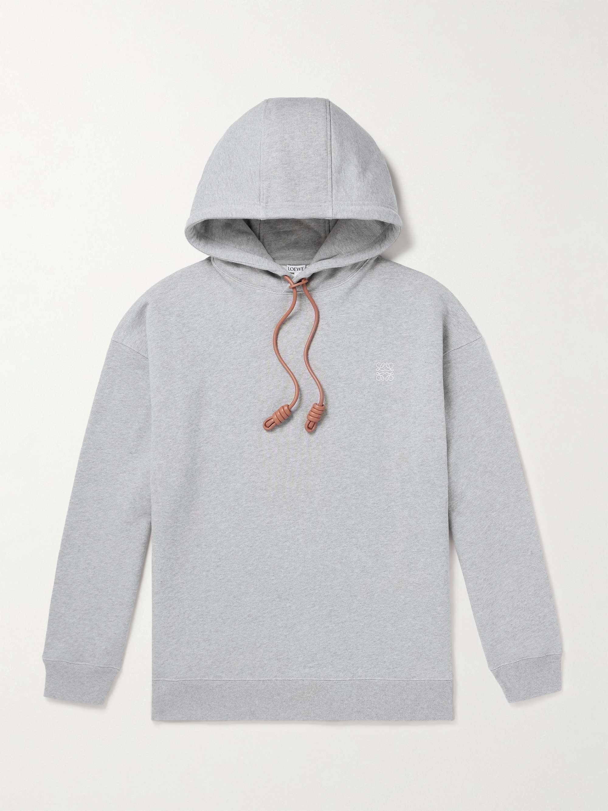 SAINT LAURENT Logo-Embroidered Cotton-Blend Jersey Hoodie SAINT LAURENT Logo-Embroidered Cotton-Blend Jersey Hoodie