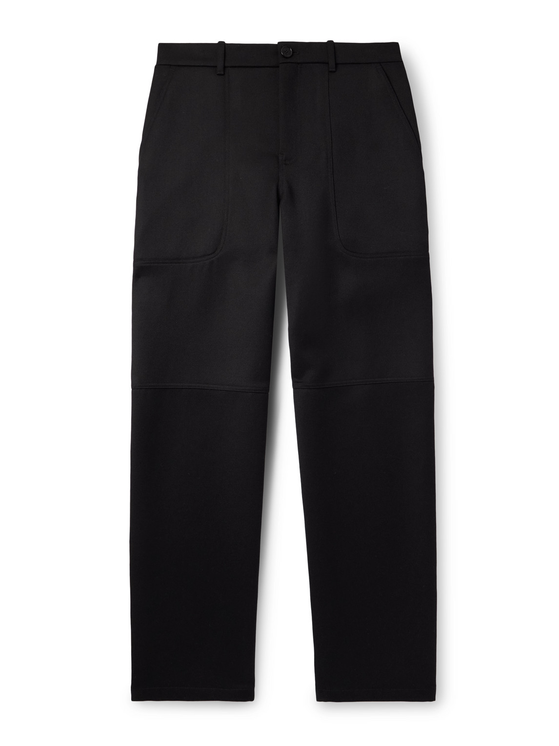 Loewe Straight-leg Panelled Wool-twill Cargo Trousers In Black
