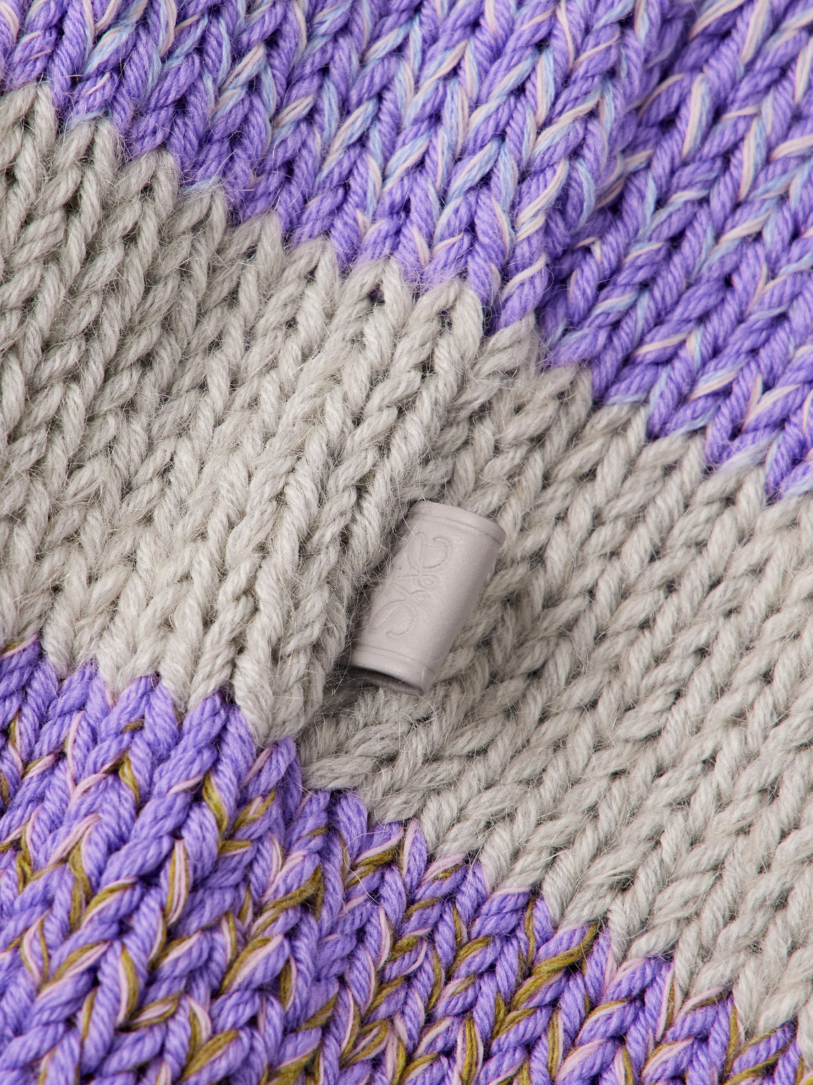 Loewe Striped Wool-blend Sweater In Gray