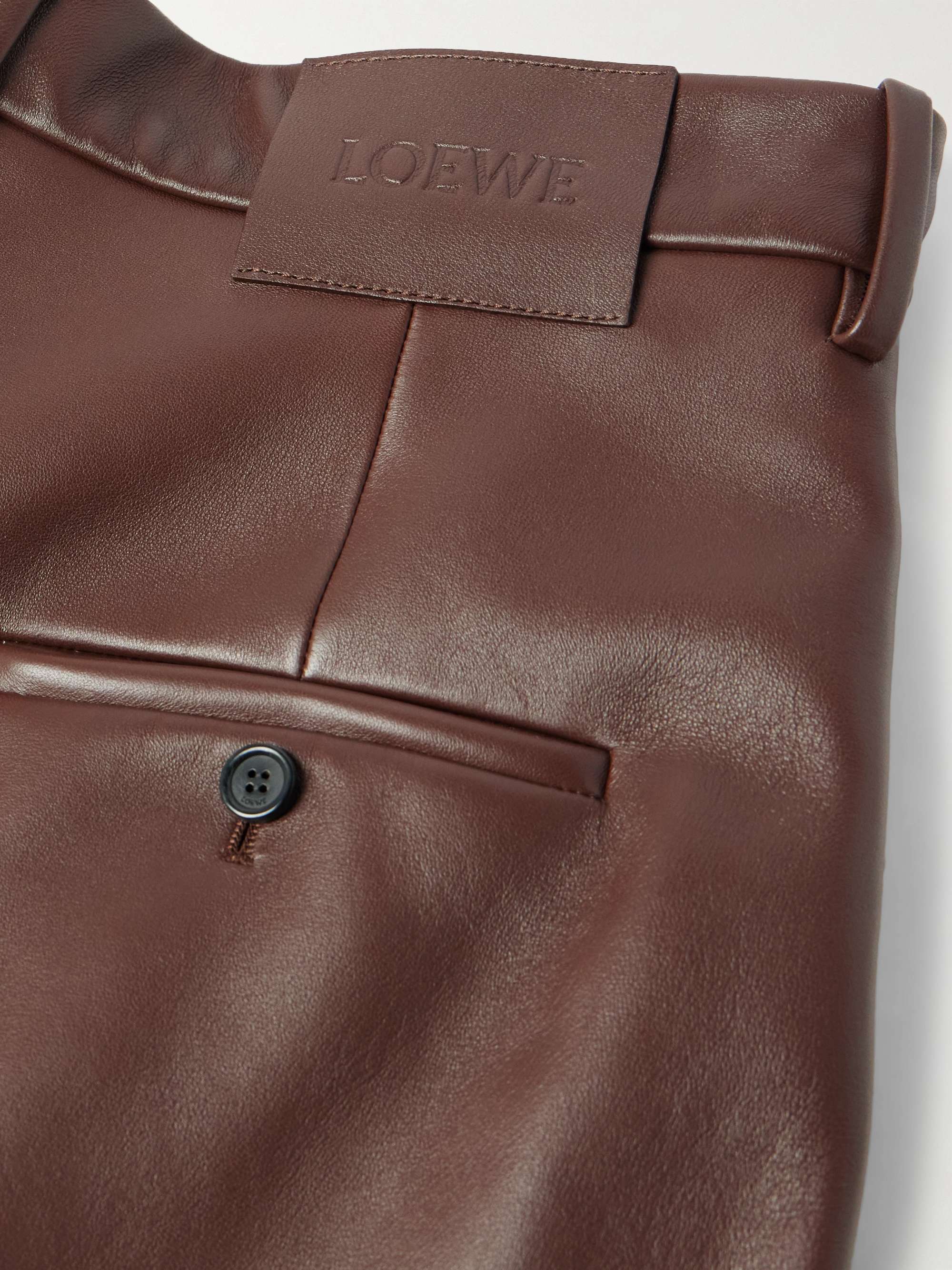 LOEWE Straight-Leg Leather-Trimmed Wool and Cashmere-Blend