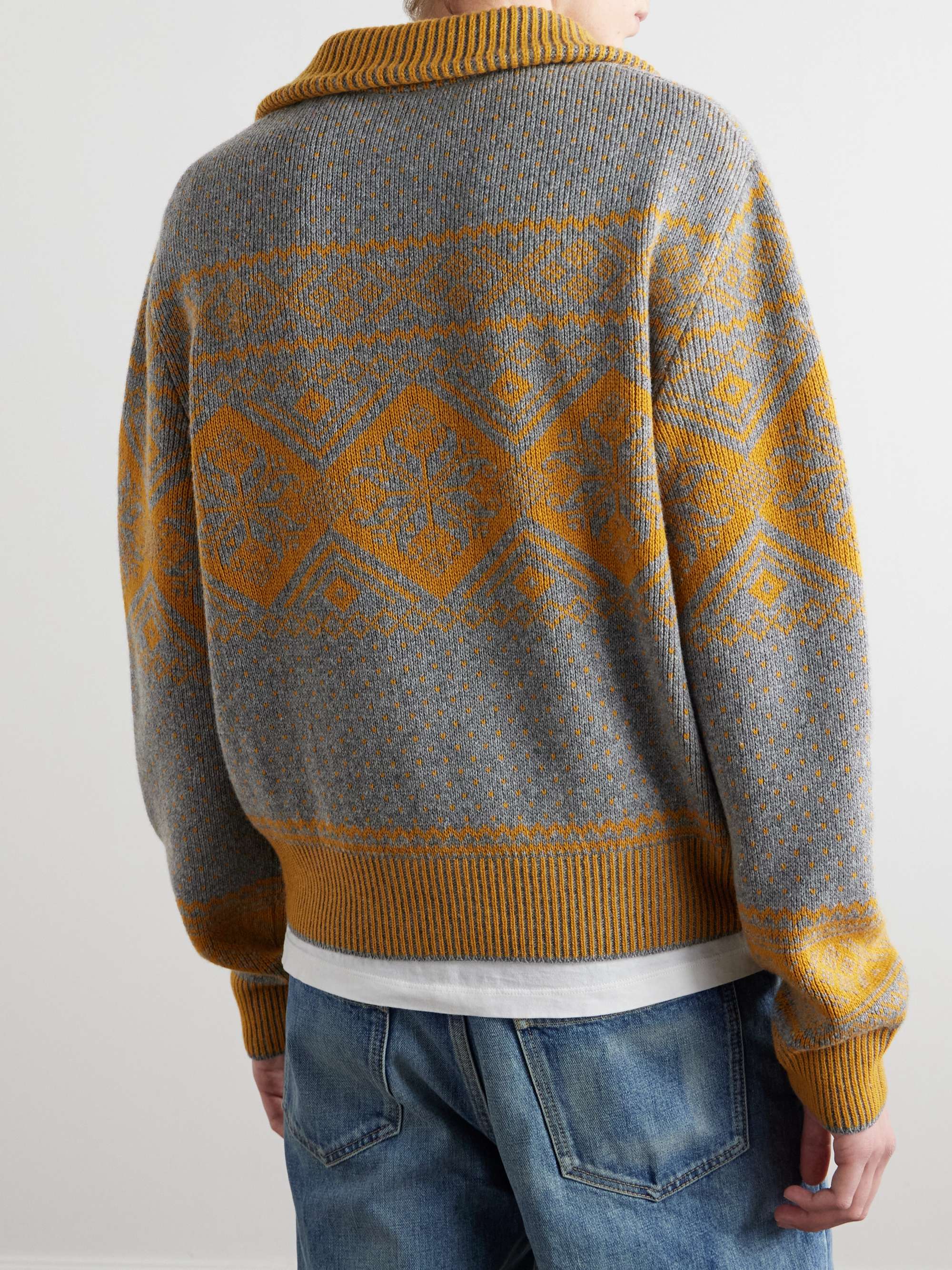 LOEWE Jacquard-Knit Wool and Cashemere-Blend Zip-Up Sweater LOEWE Jacquard-Knit Wool and Cashemere-Blend Zip-Up Sweater