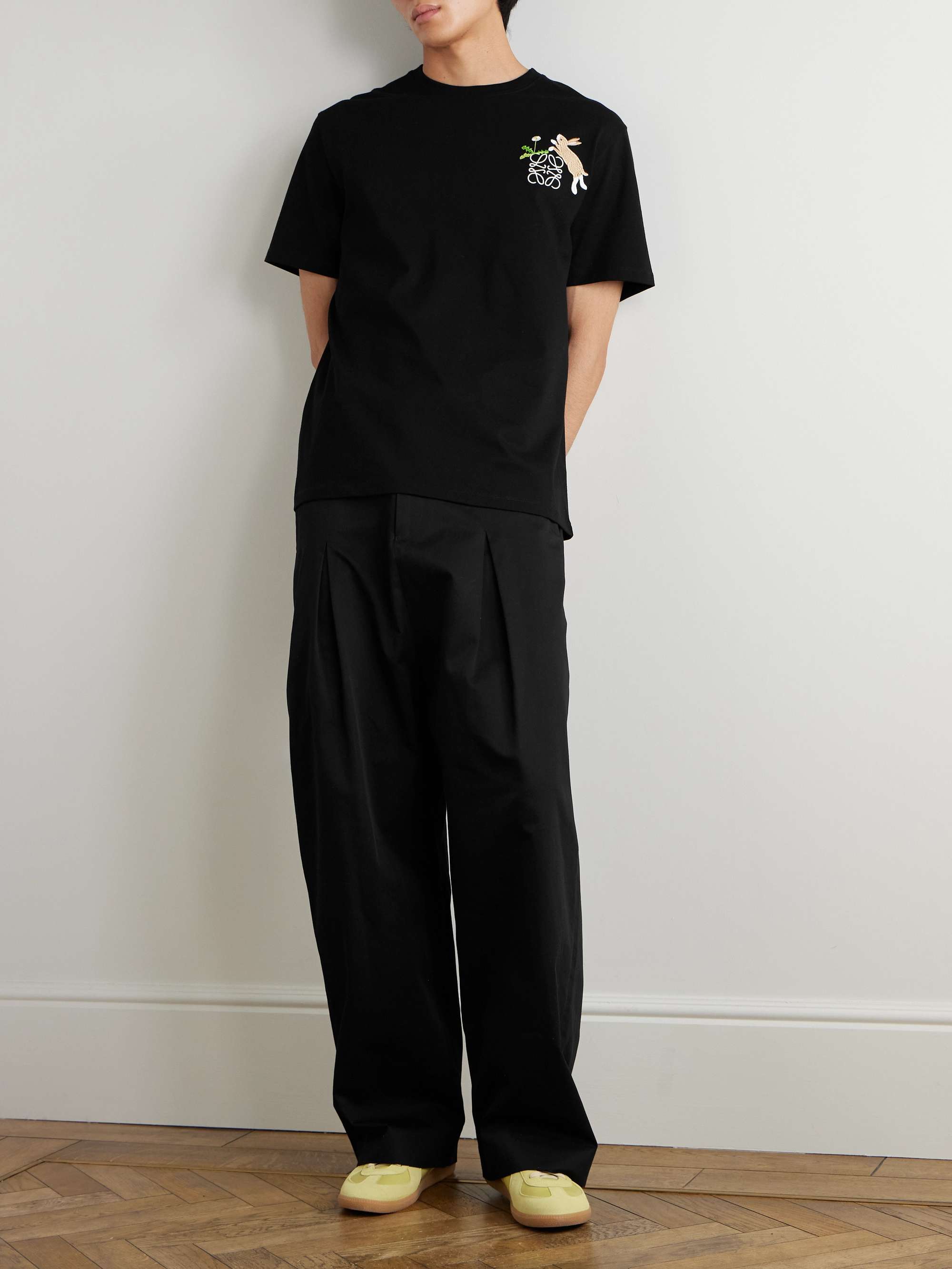 LOEWE + Suna Fujita Logo-Embroidered Cotton-Jersey T-Shirt