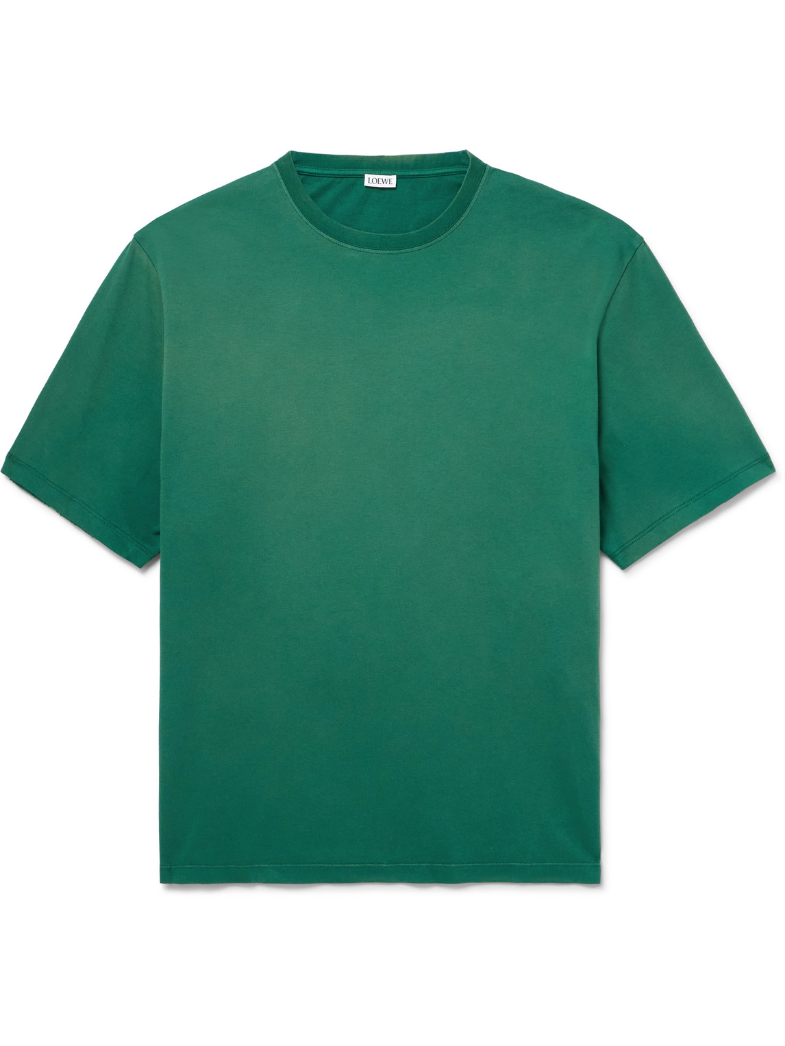 Loewe Logo-embroidered Cotton-jersey T-shirt In Green
