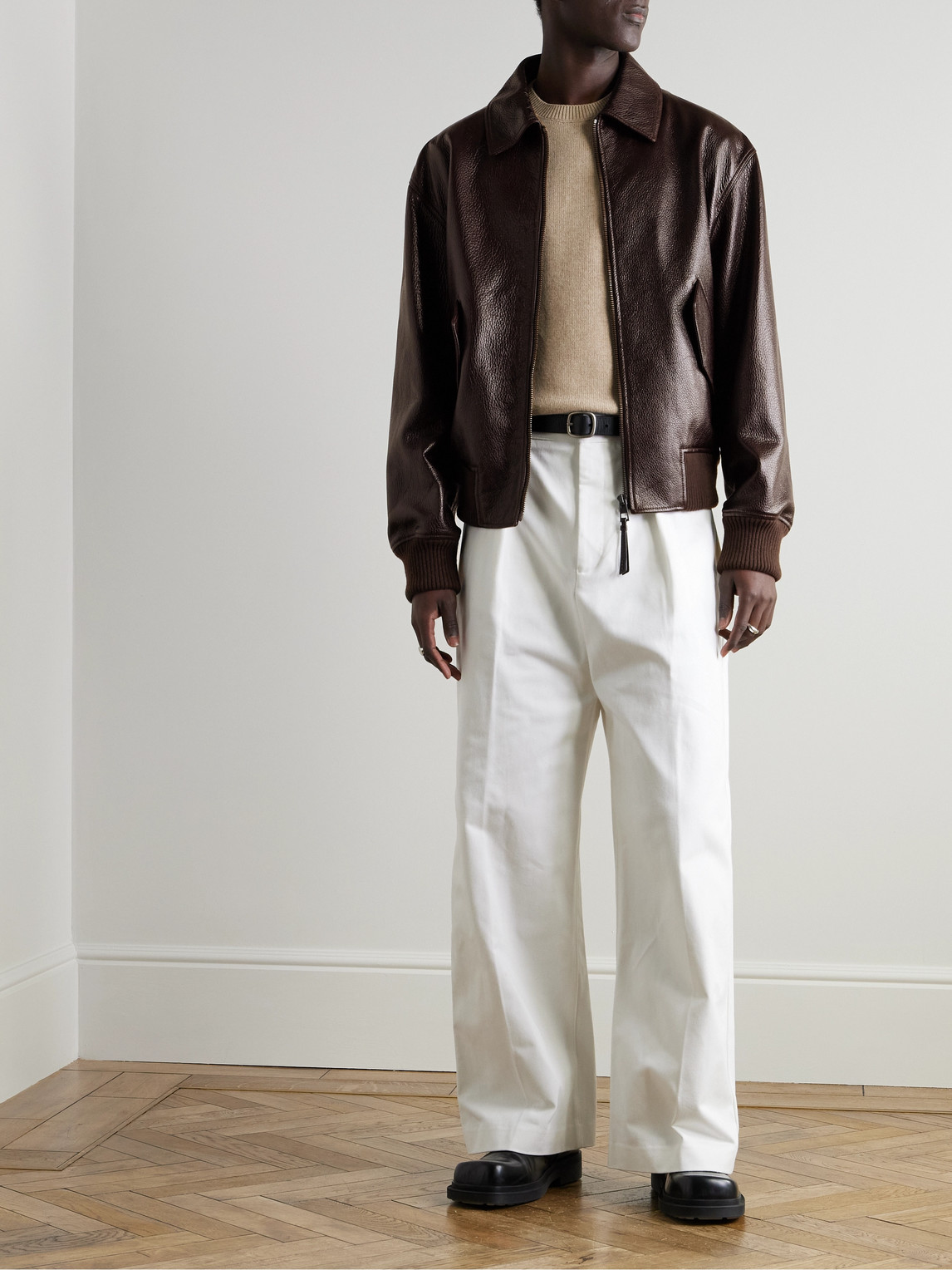 LOEWE - Textured-Leather Jacket - Curated Menswear