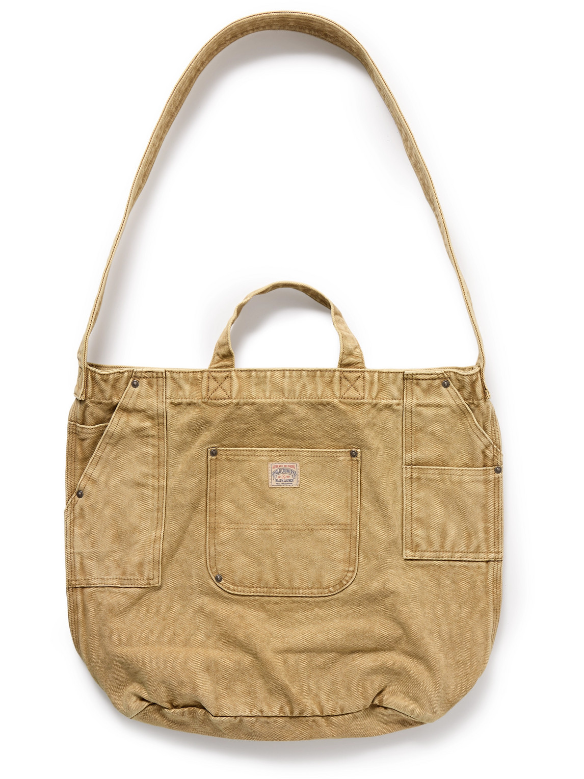 Polo Ralph Lauren Logo-appliquéd Canvas Tote Bag In Brown