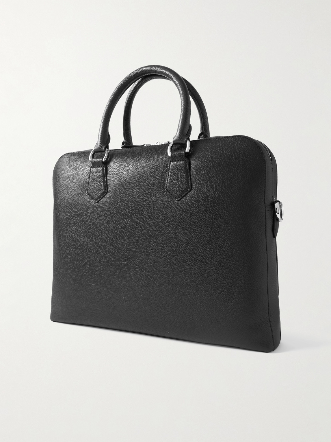 Polo Ralph Lauren Commuter Full-grain Leather Messenger Bag In Black