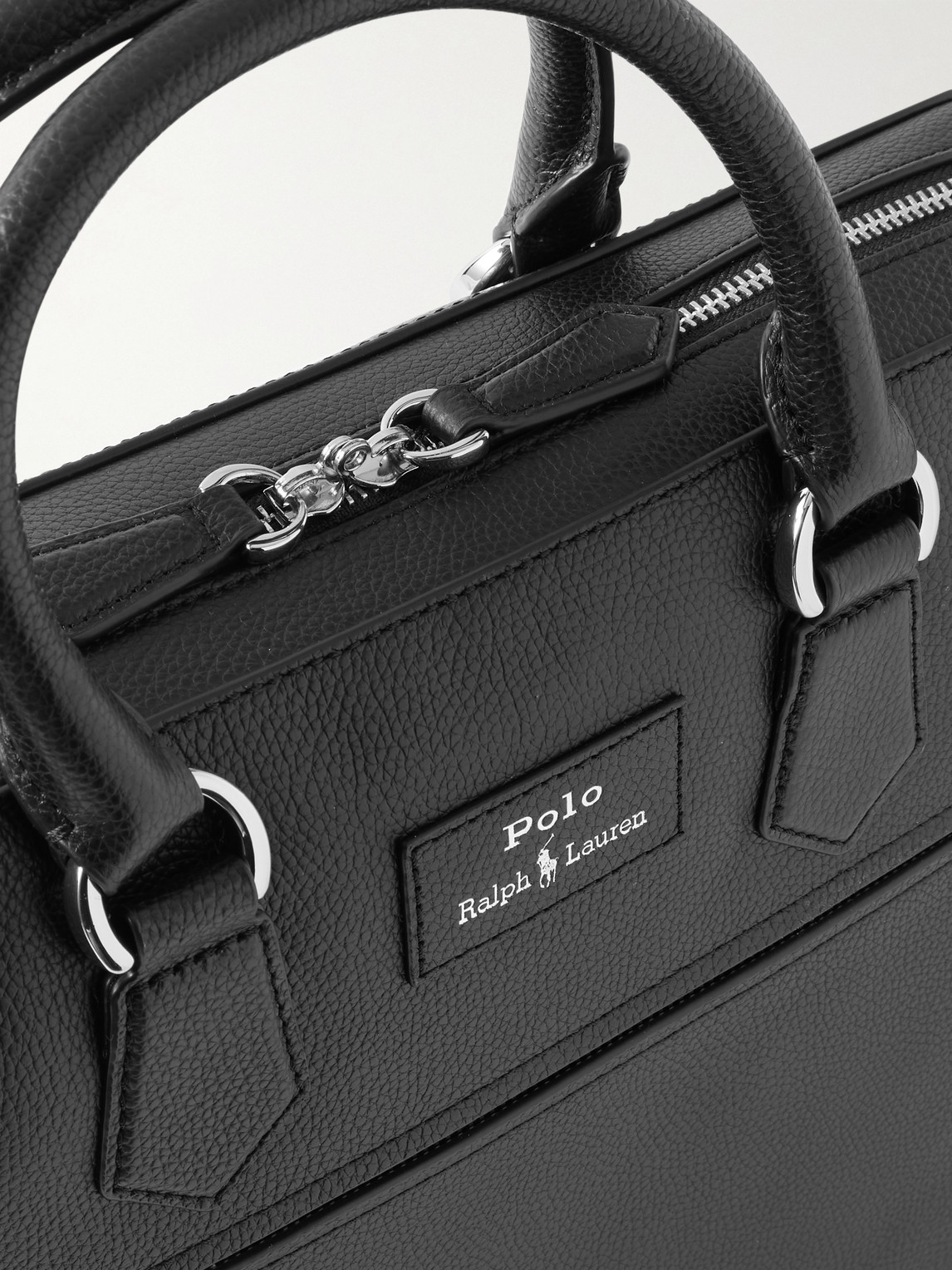Polo Ralph Lauren Commuter Full-grain Leather Messenger Bag In Black
