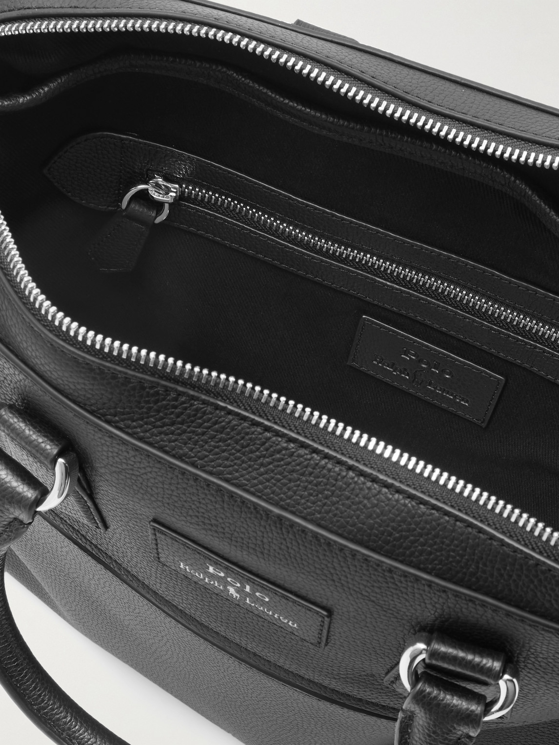 Polo Ralph Lauren Commuter Full-grain Leather Messenger Bag In Black