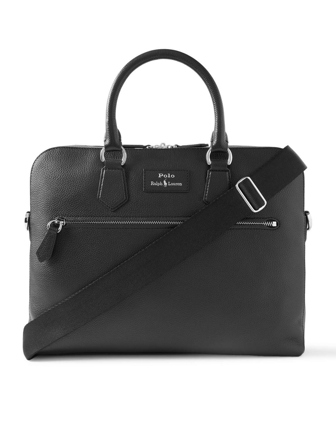 Polo Ralph Lauren Commuter Full-grain Leather Messenger Bag In Black