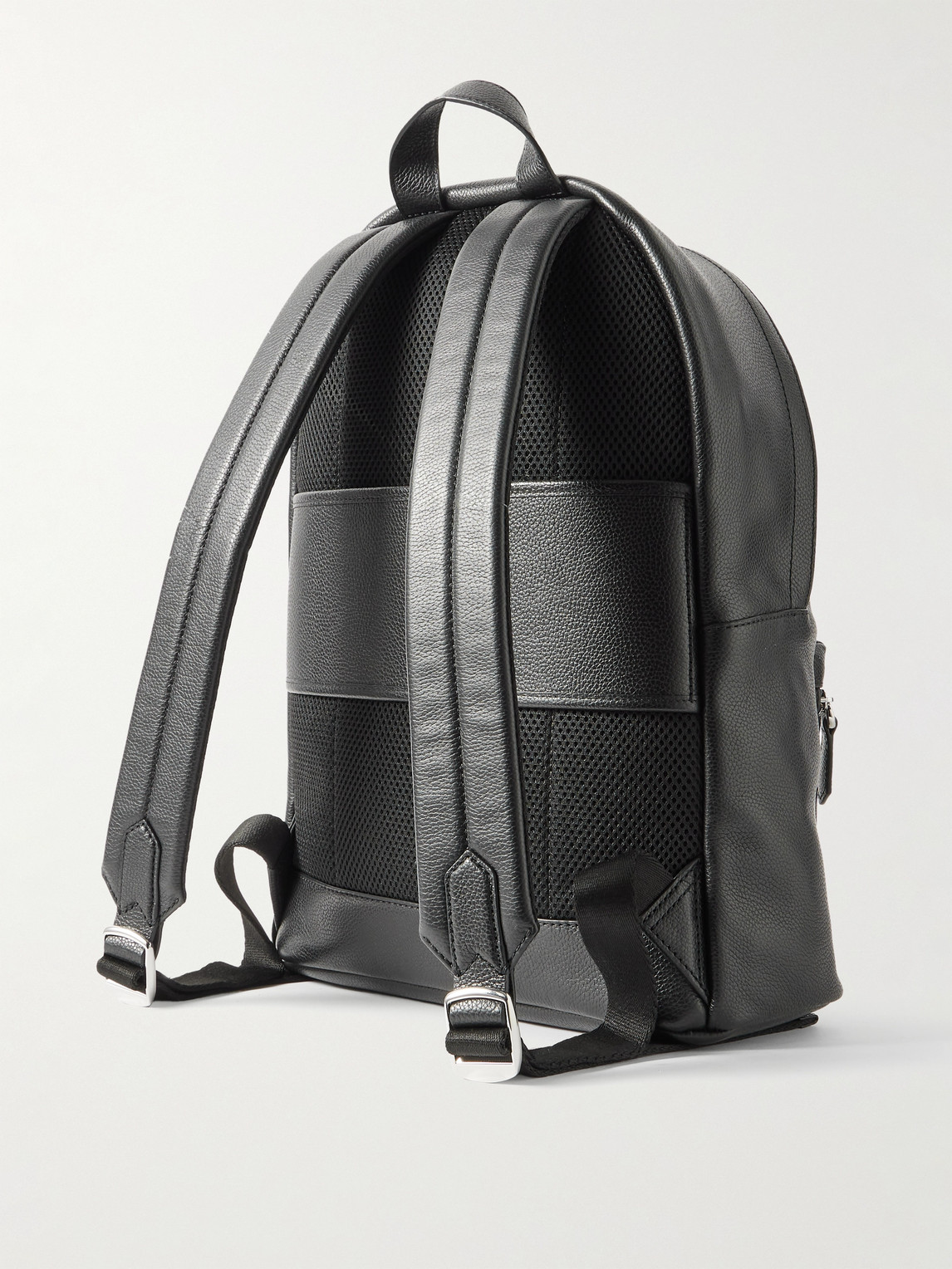 Polo Ralph Lauren Large Dome-shaped Backpack In Smooth Leather In Black