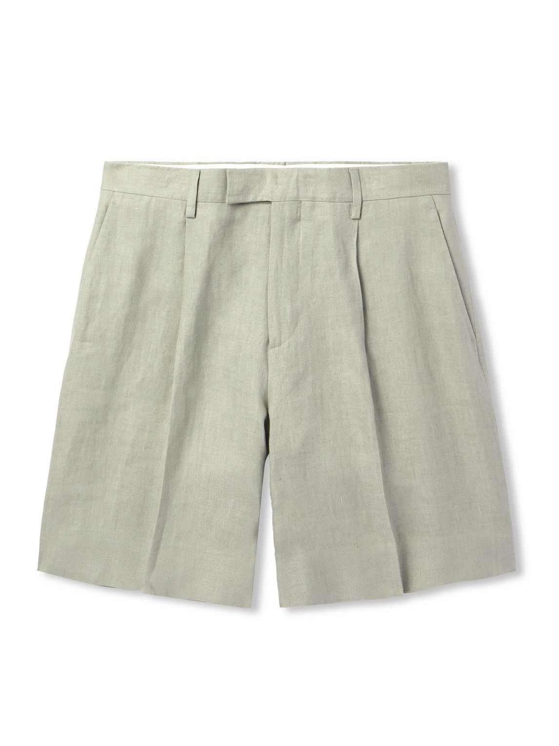 Aramis Straight-Leg Pleated Linen-Twill Bermuda Shorts