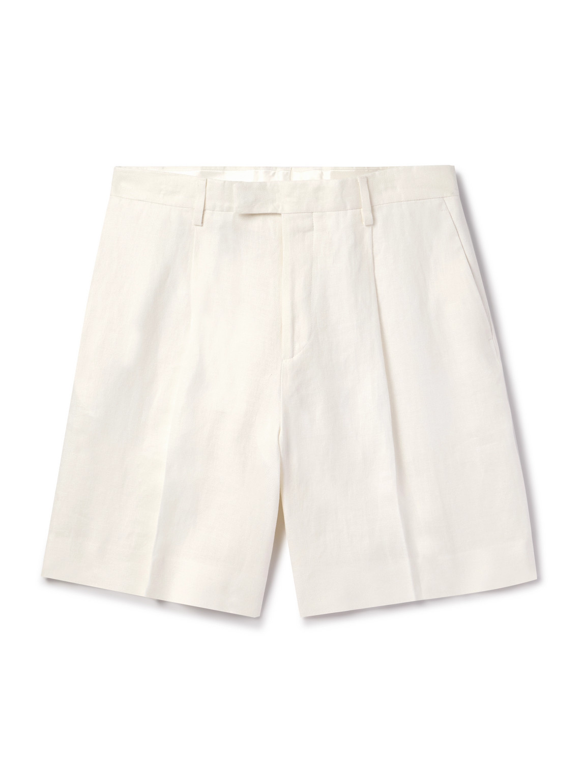 Aramis Straight-Leg Pleated Linen-Twill Bermuda Shorts