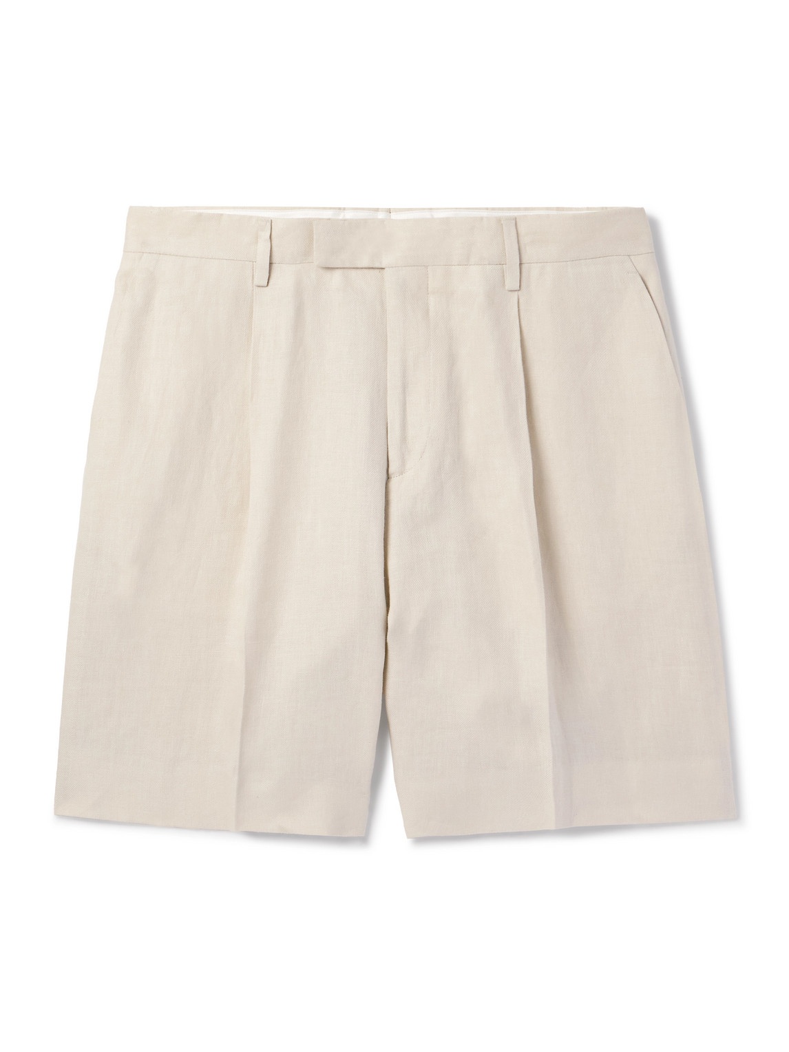 Aramis Straight-Leg Pleated Linen-Twill Bermuda Shorts