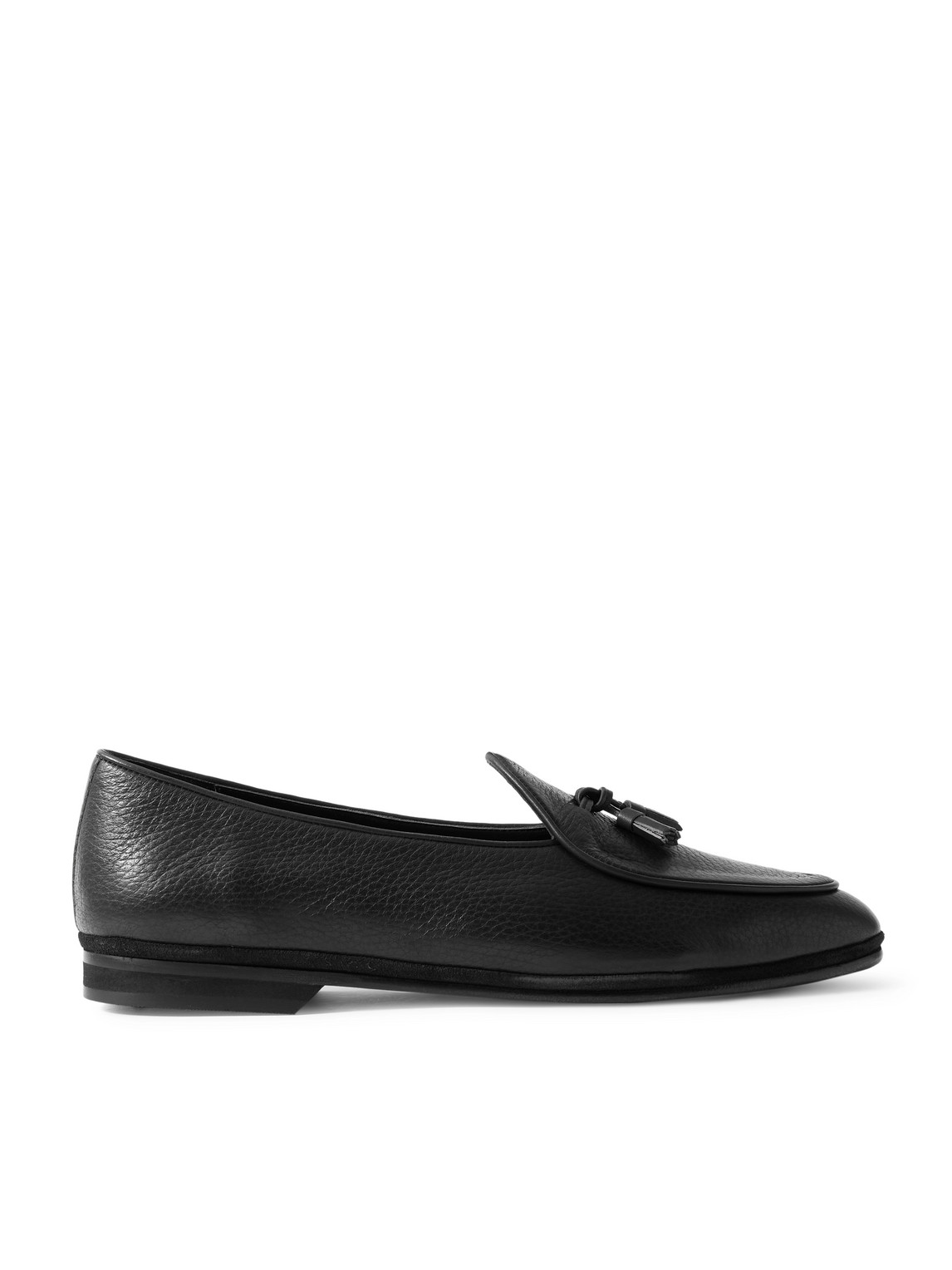 Rubinacci Marphy Tasselled Full-grain Leather Loafers In Black