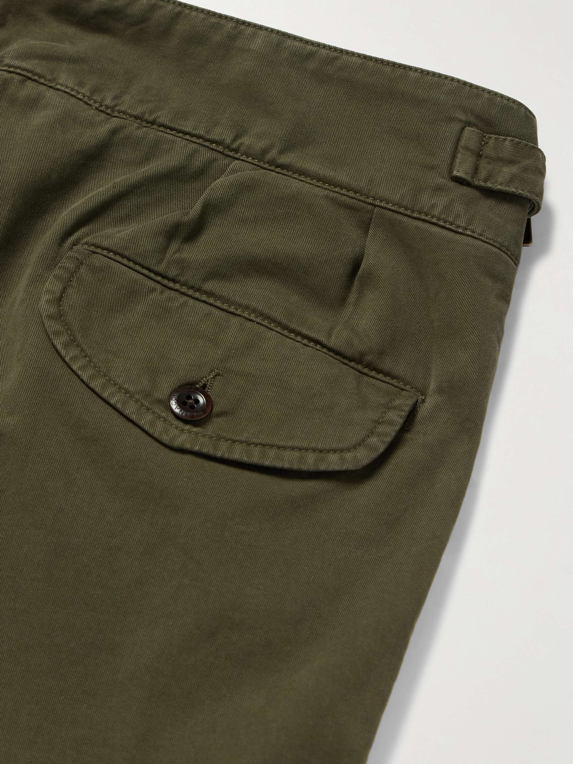 RUBINACCI Manny Tapered Pleated Cotton-Twill Trousers