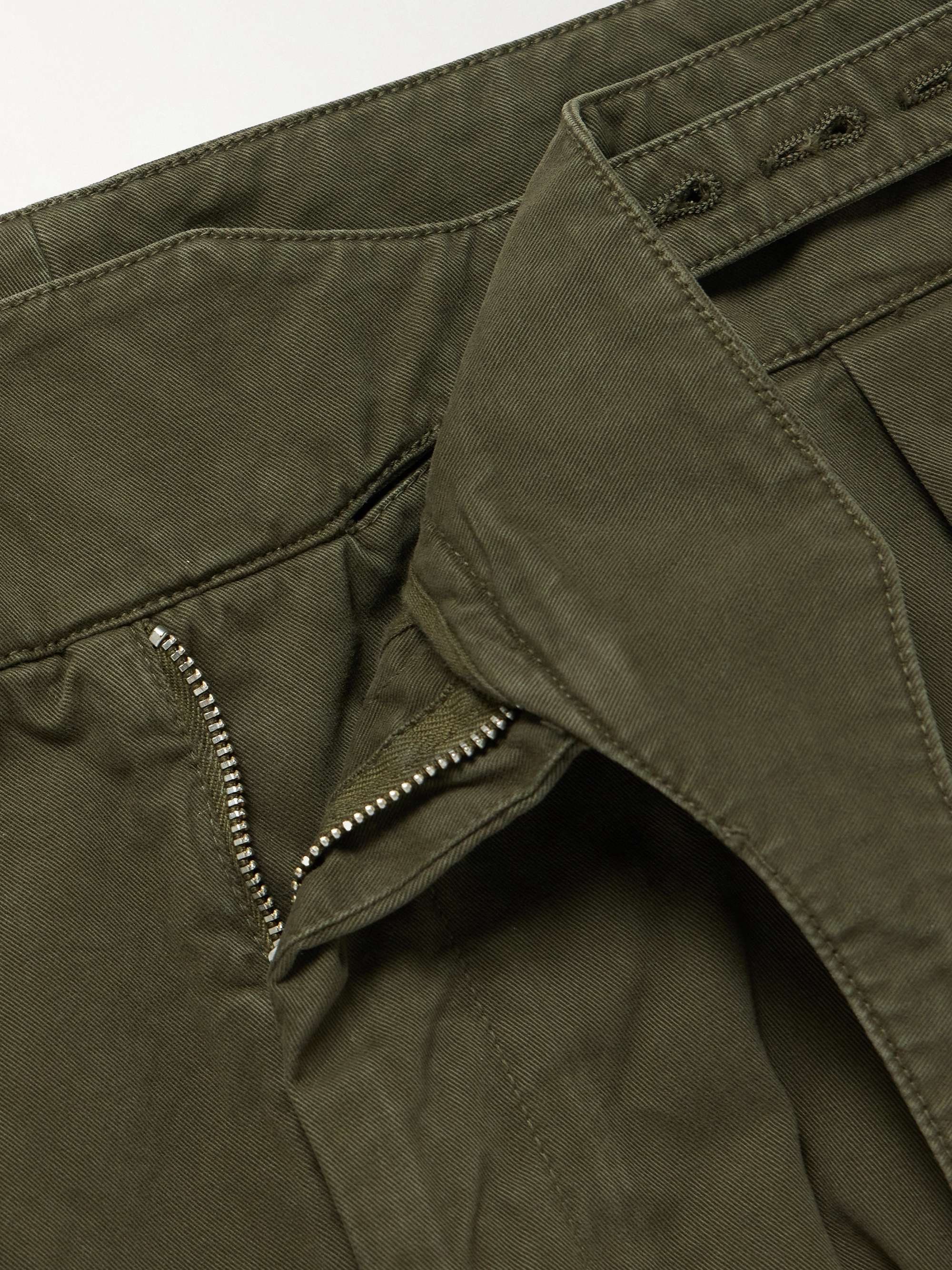 RUBINACCI Manny Tapered Pleated Cotton-Twill Trousers