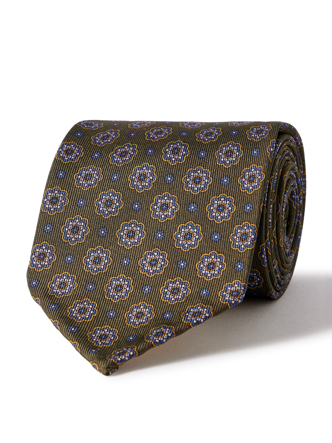 Rubinacci 7.5cm Printed Silk-twill Tie In Brown