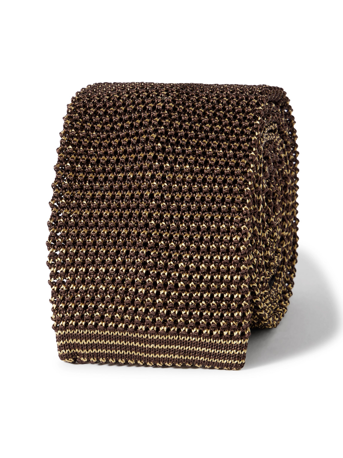 Rubinacci 6cm Knitted Silk Tie In Brown