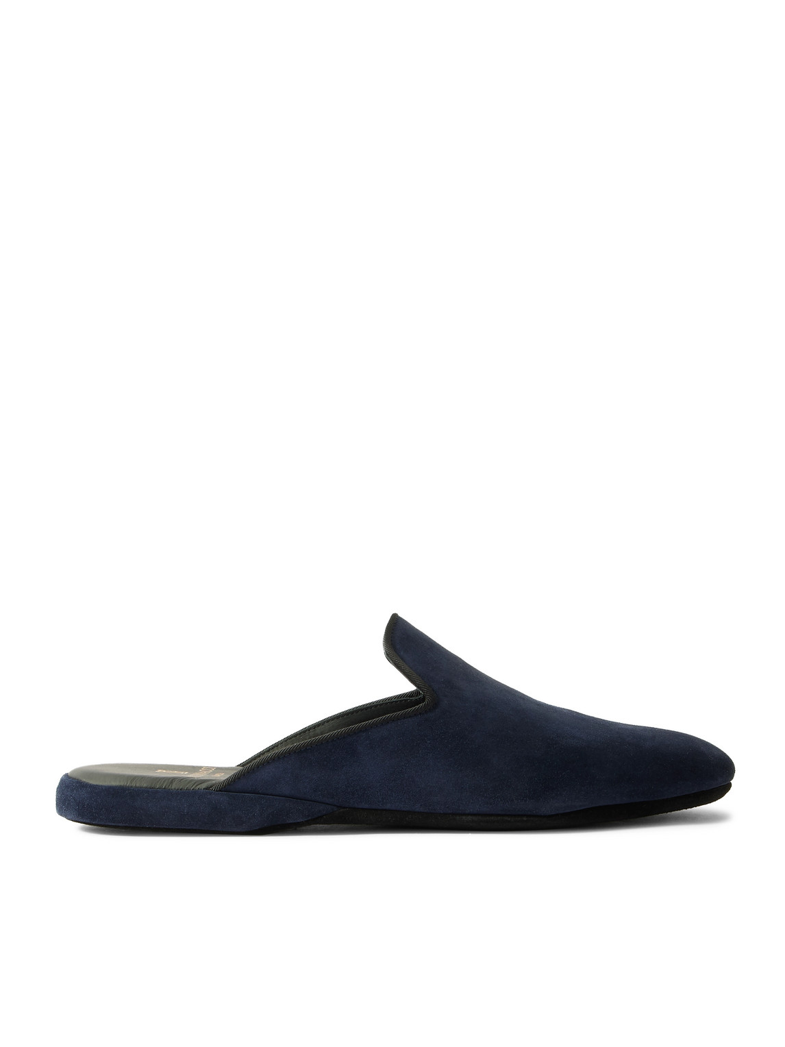 Rubinacci Comfort Suede Slippers In Blue
