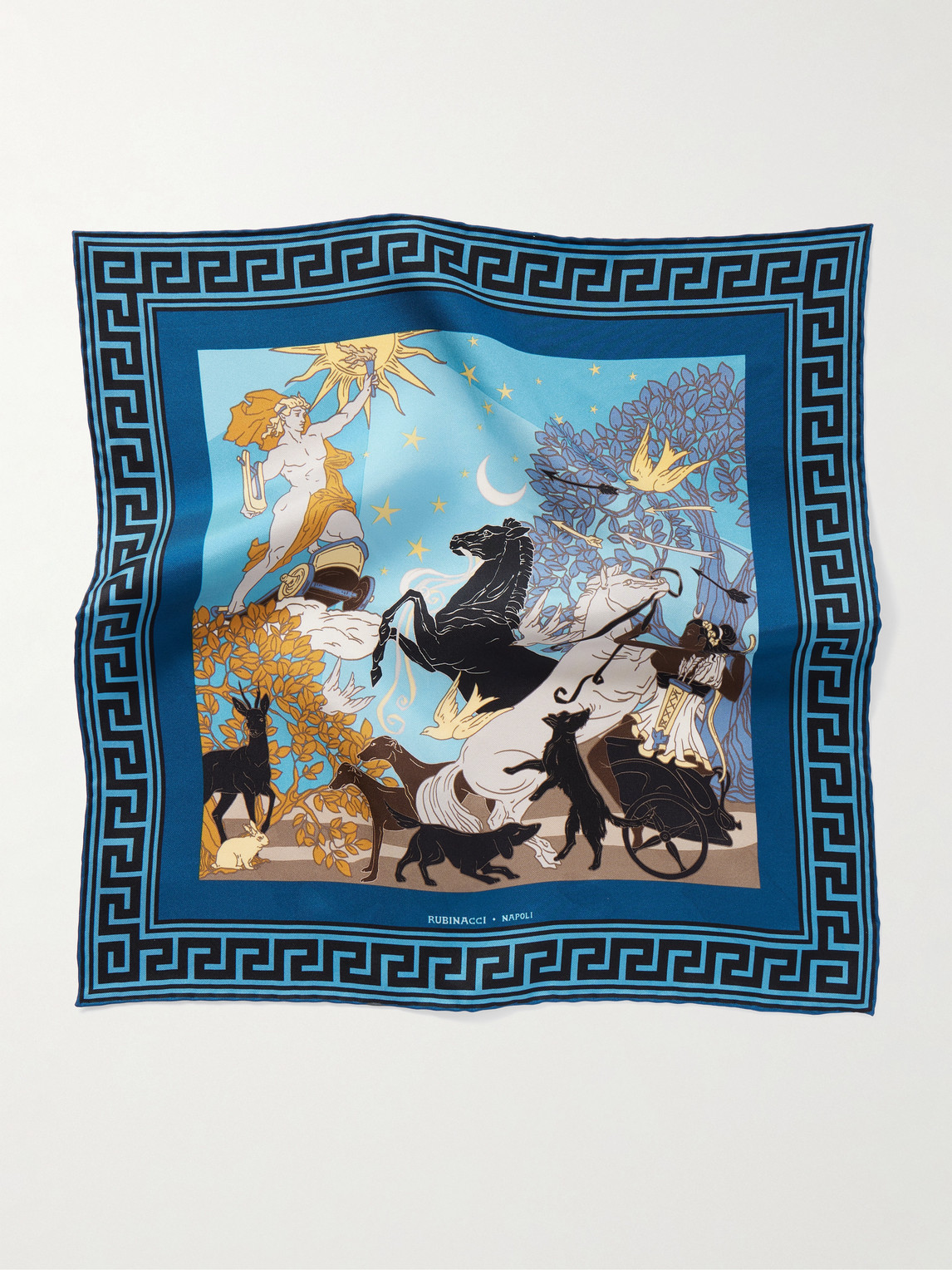RUBINACCI ARTEMIS AND APOLLO SILK-TWILL POCKET SQUARE