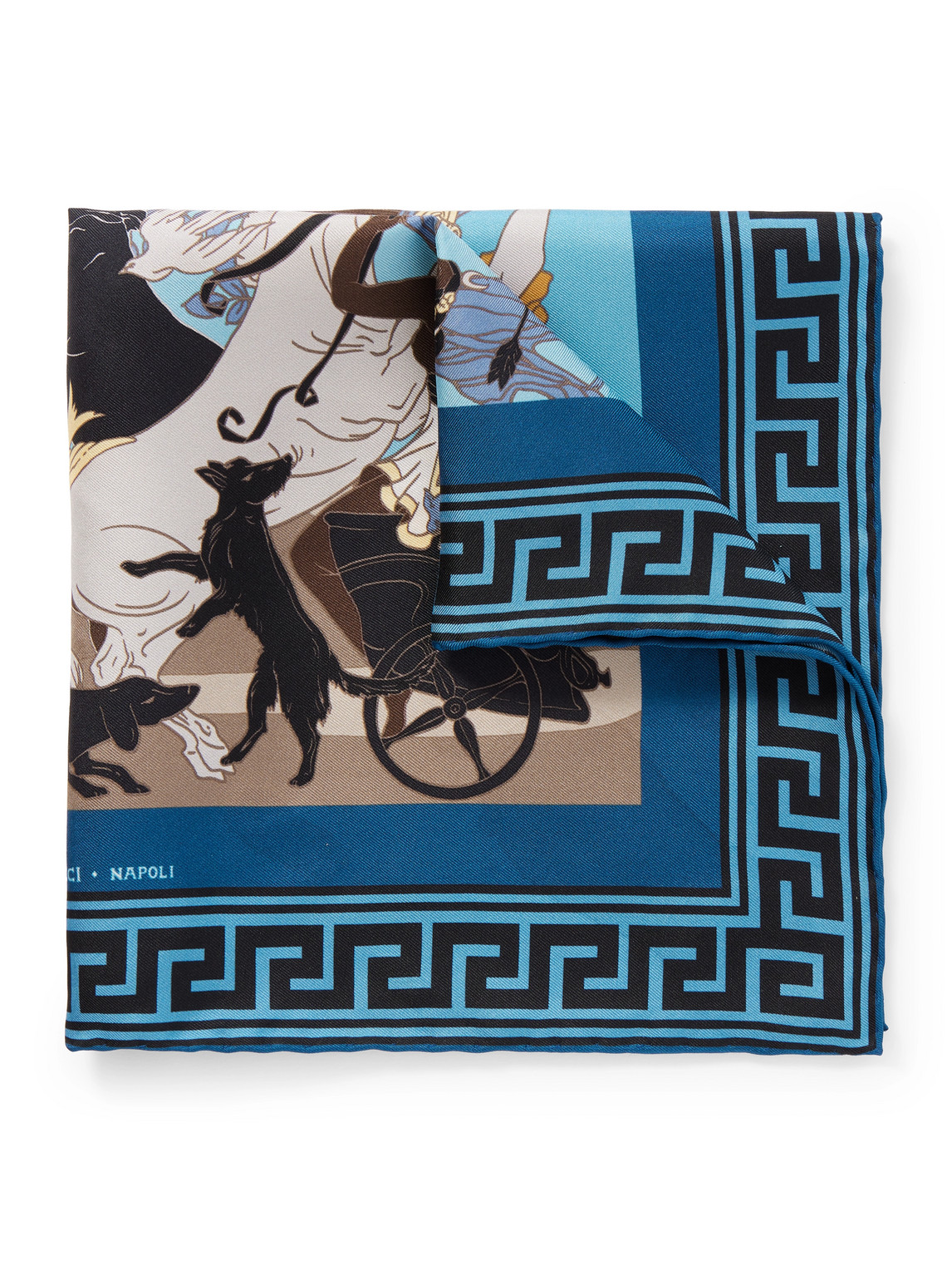 RUBINACCI ARTEMIS AND APOLLO SILK-TWILL POCKET SQUARE