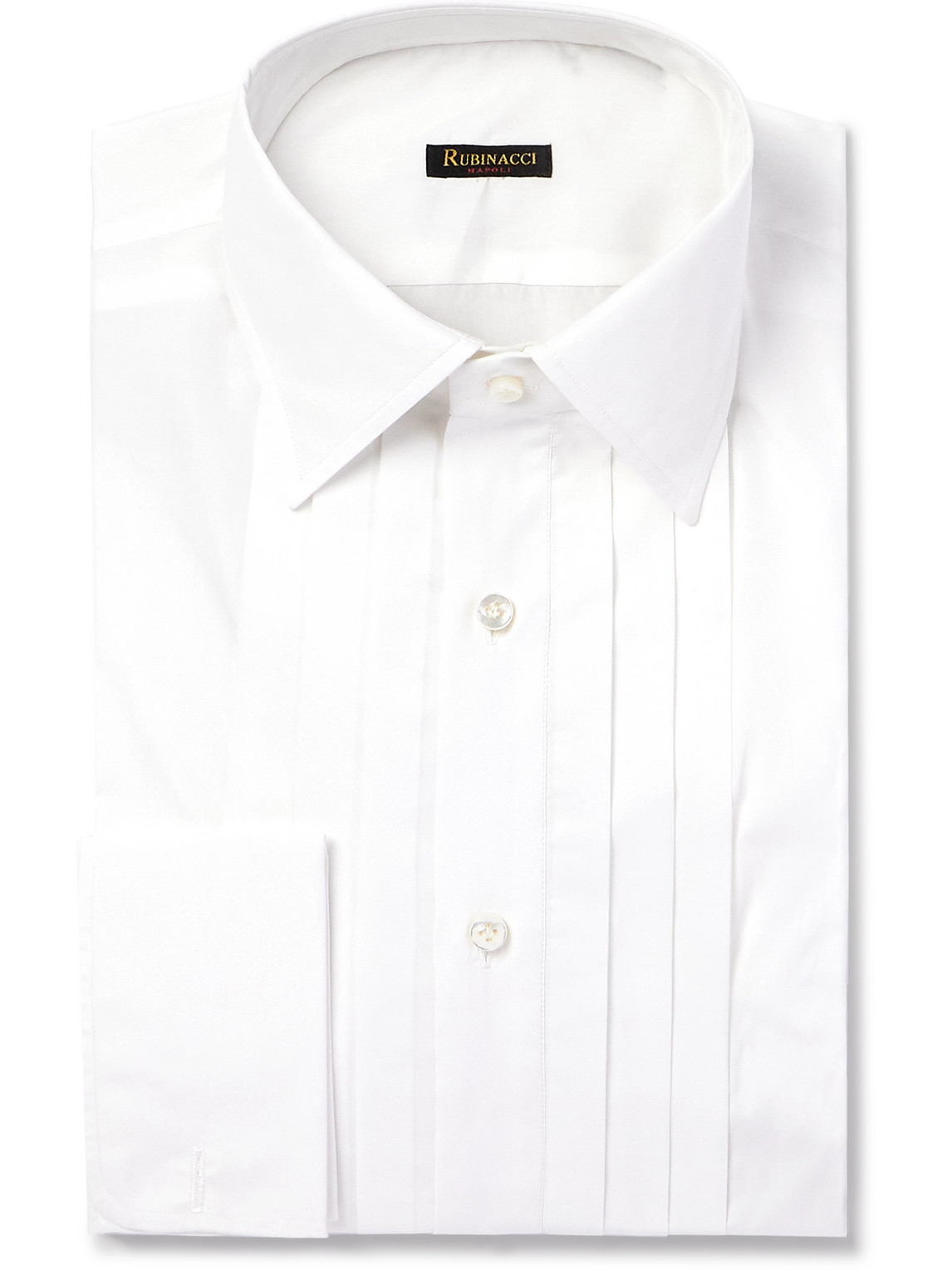 Pleated Cotton-Poplin Tuxedo Shirt