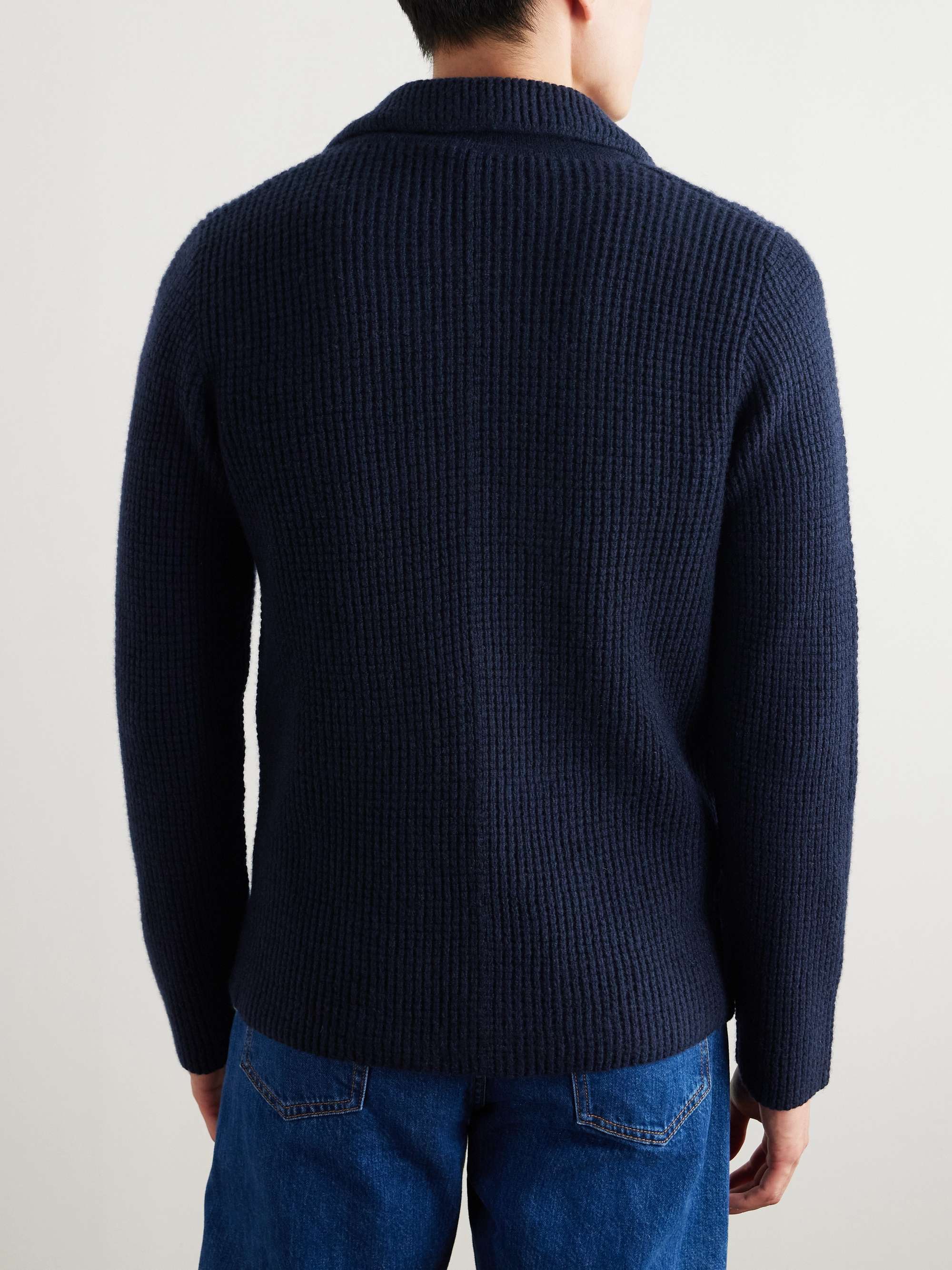 RUBINACCI Waffle-Knit Cashmere Cardigan