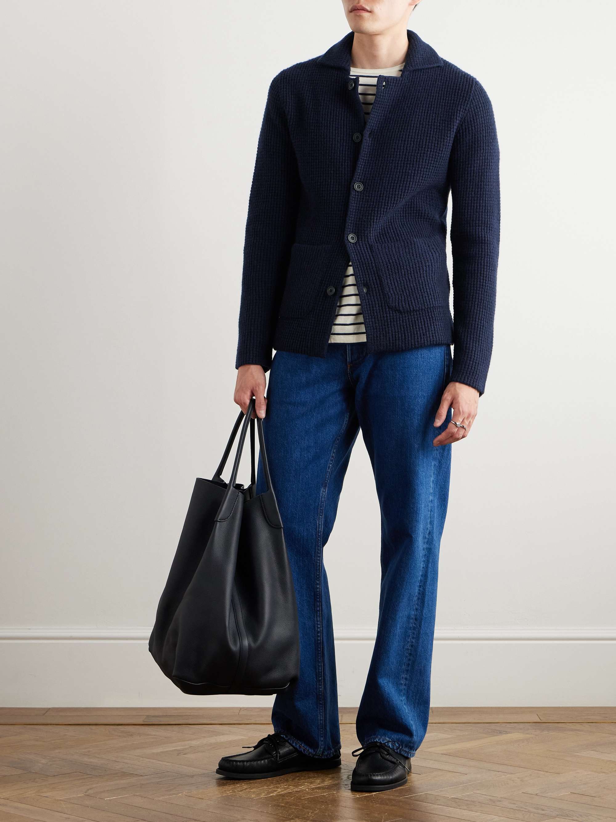 RUBINACCI Waffle-Knit Cashmere Cardigan