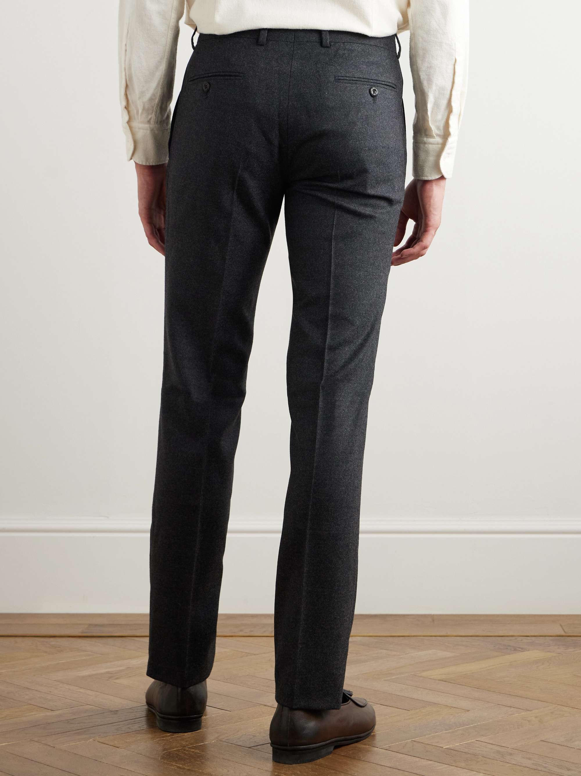 RUBINACCI Luca Slim-Fit Tapered Wool-Flannel Trousers