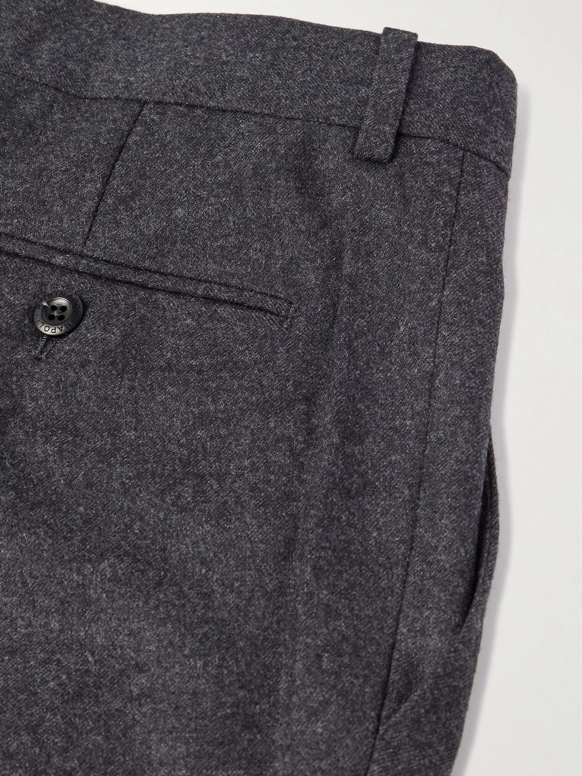 RUBINACCI Luca Slim-Fit Tapered Wool-Flannel Trousers