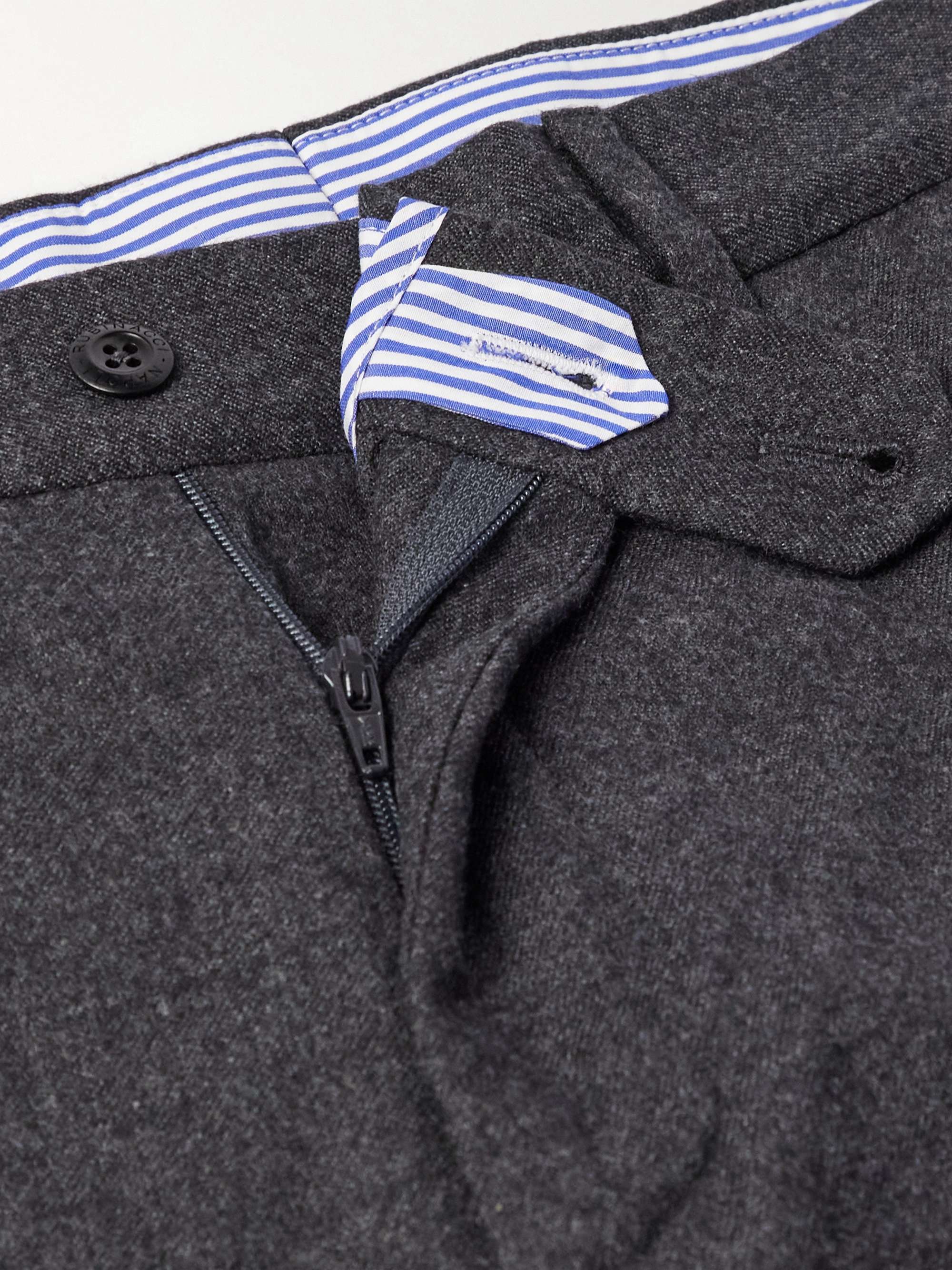 RUBINACCI Luca Slim-Fit Tapered Wool-Flannel Trousers