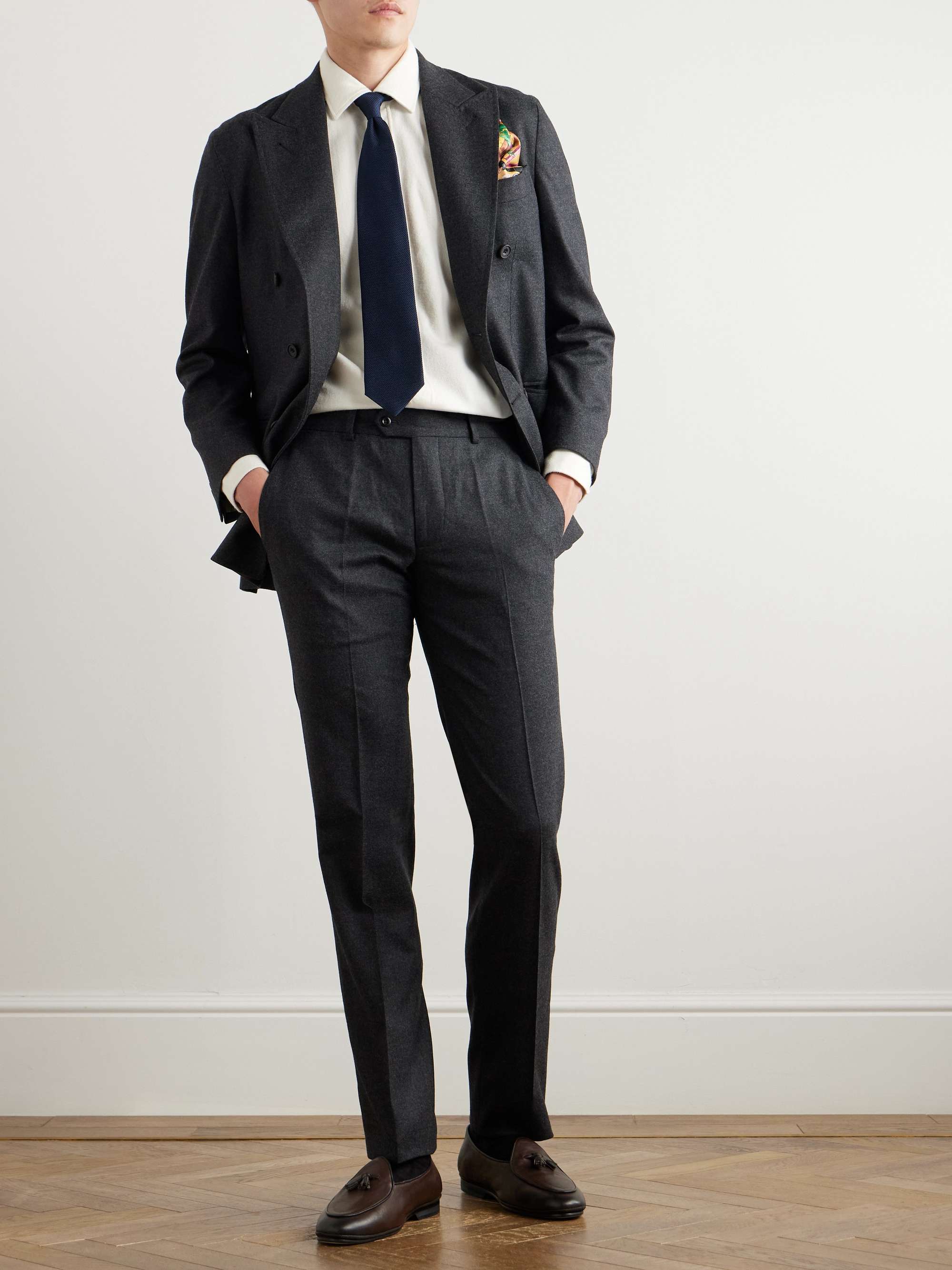 RUBINACCI Luca Slim-Fit Tapered Wool-Flannel Trousers