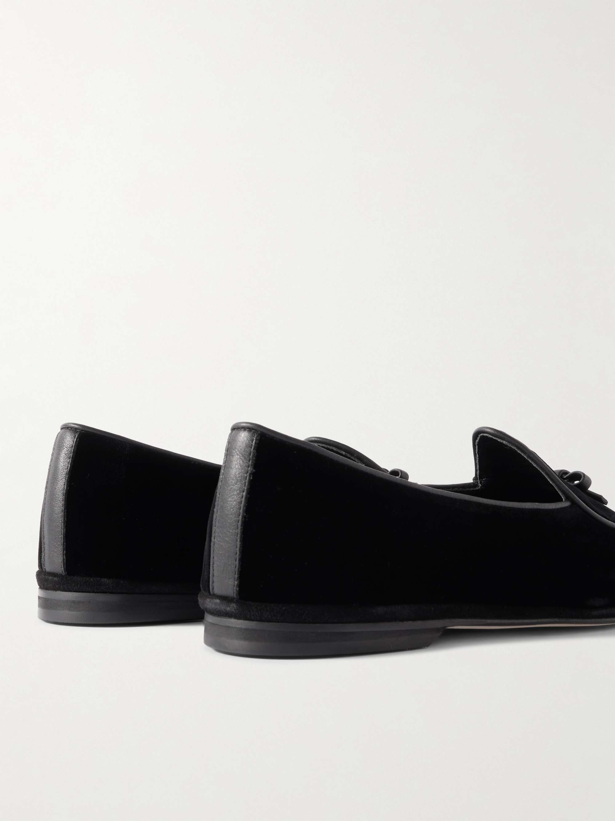 RUBINACCI Marphy Leather-Trimmed Velvet Tasselled Loafers