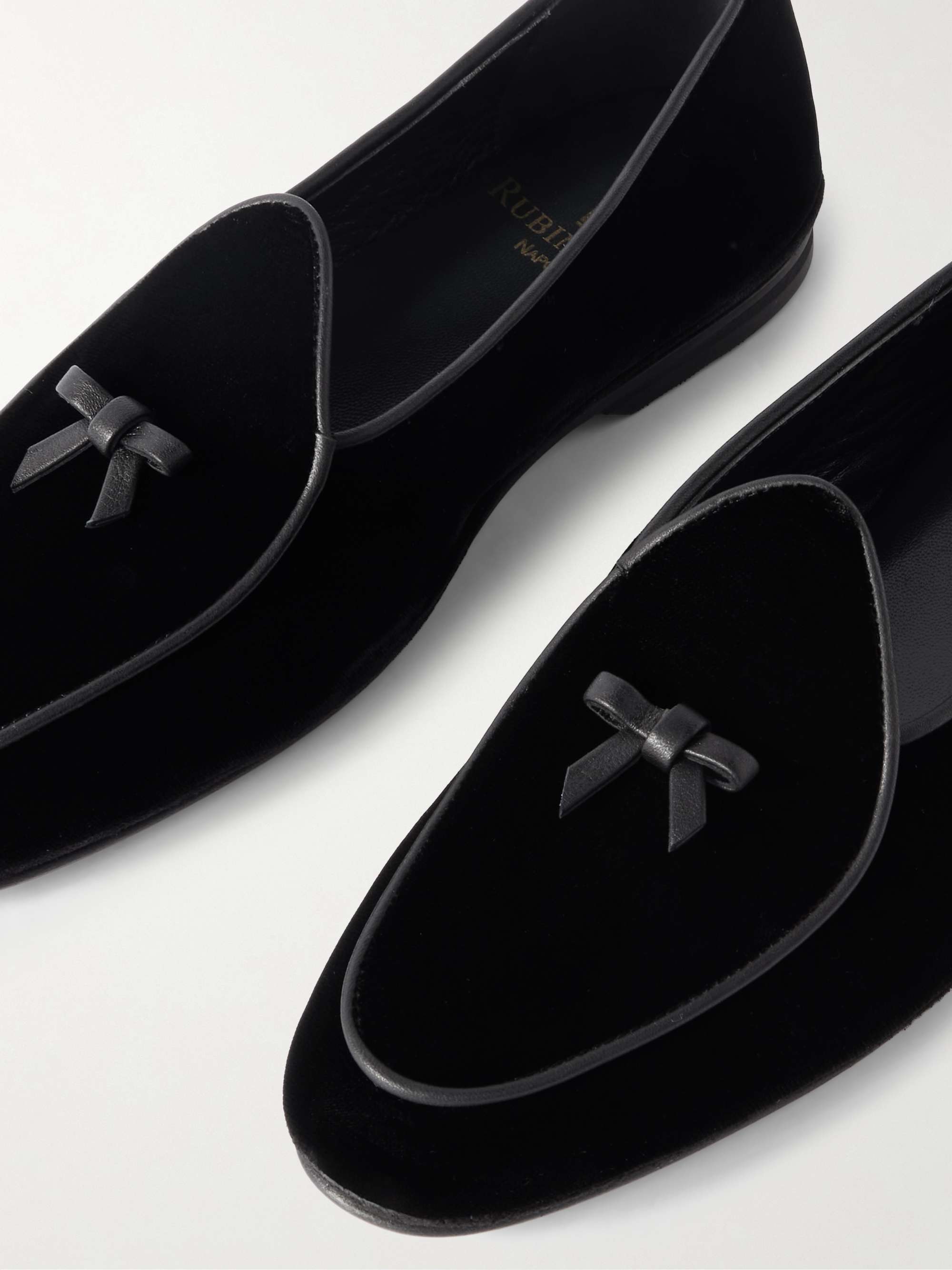 RUBINACCI Marphy Leather-Trimmed Velvet Tasselled Loafers