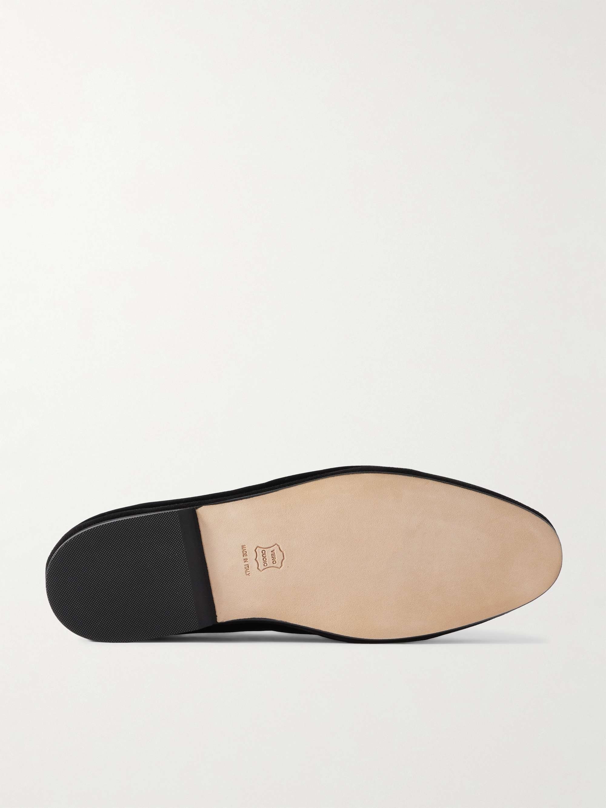 RUBINACCI Marphy Leather-Trimmed Velvet Tasselled Loafers