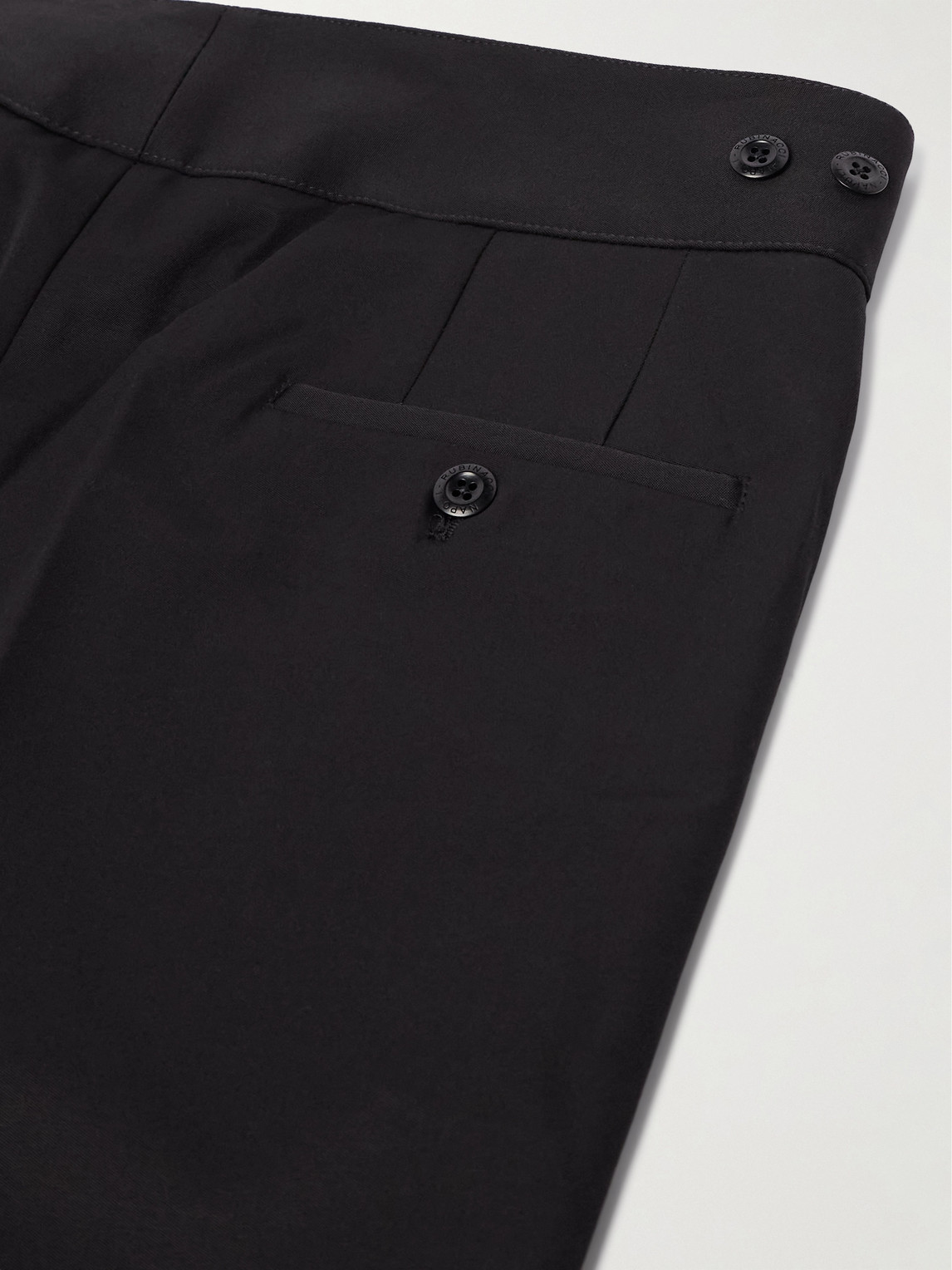 RUBINACCI MANNY STRAIGHT-LEG PLEATED WOOL TUXEDO TROUSERS