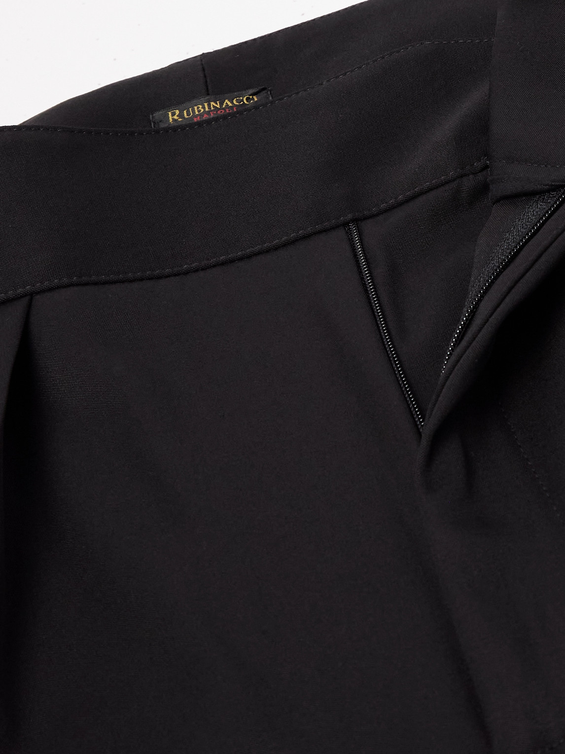 RUBINACCI MANNY STRAIGHT-LEG PLEATED WOOL TUXEDO TROUSERS