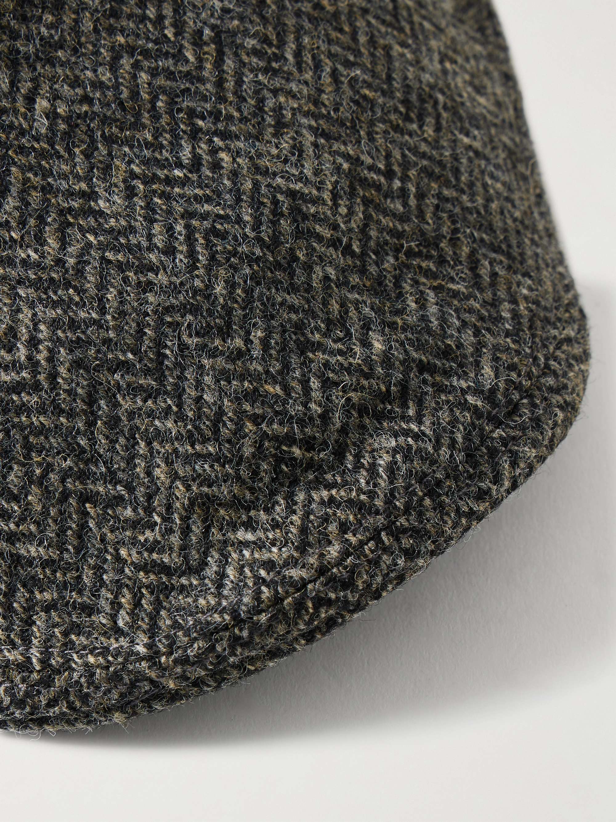 ANDERSON & SHEPPARD Herringbone Wool-Tweed Flat Cap