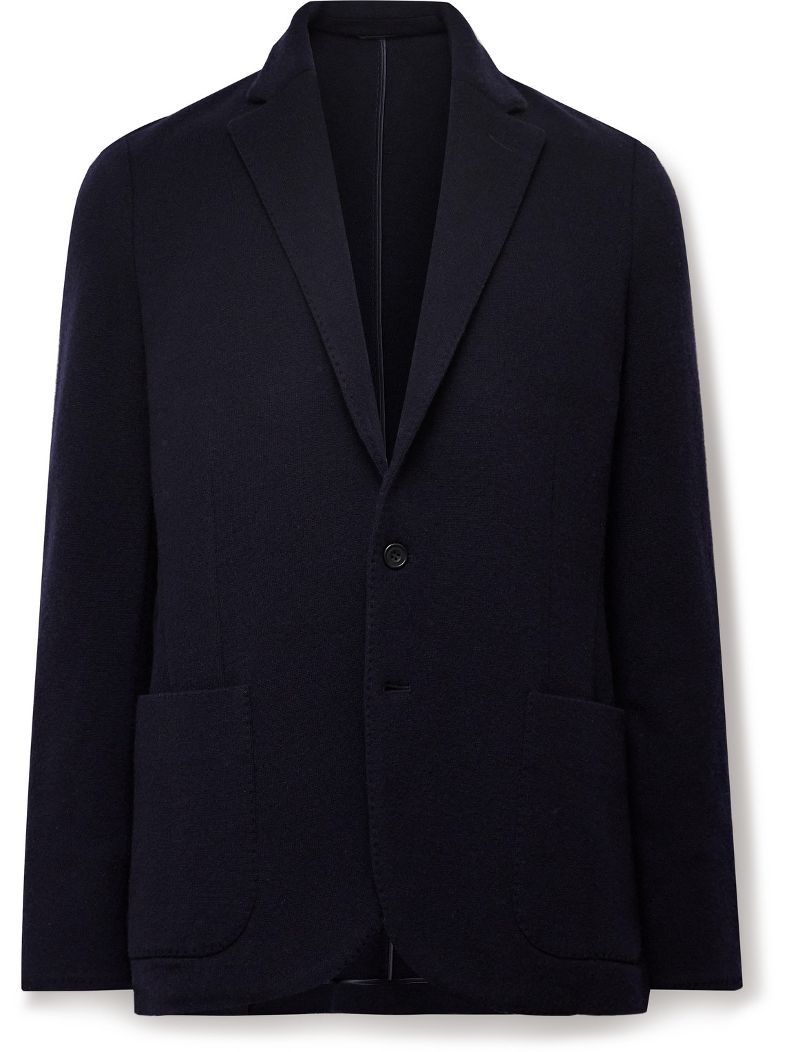 Anderson & Sheppard Unstructured Wool And Cashmere-blend Blazer In Blue