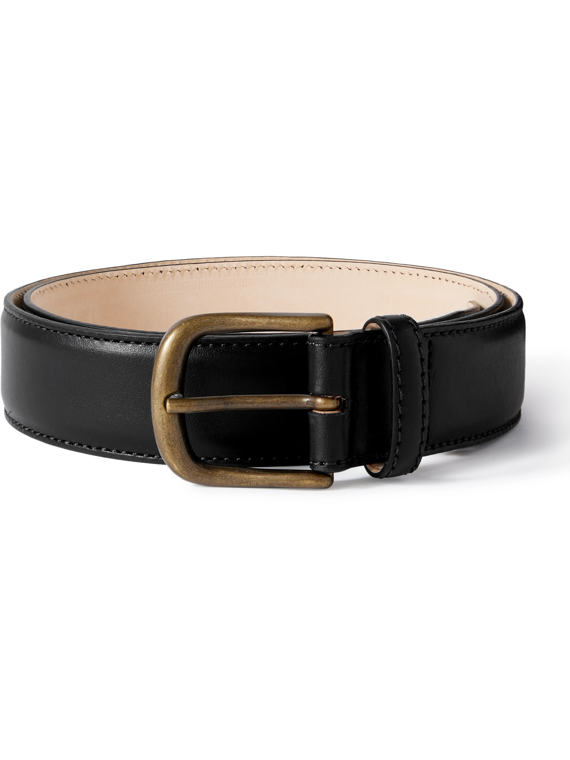 Anderson & Sheppard 3.5cm Leather Belt In Black