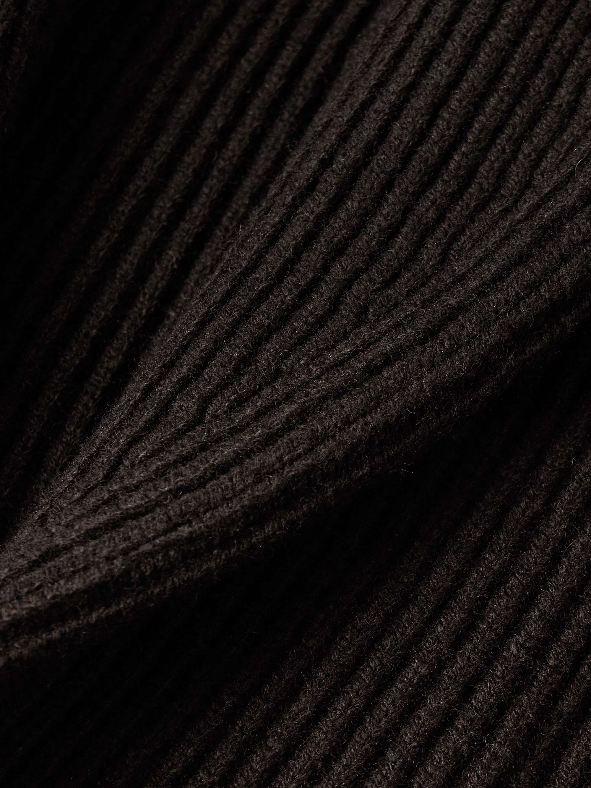 ANDERSON & SHEPPARD Shawl Collar Ribbed Wool and Cashmere-Blend Cardigan