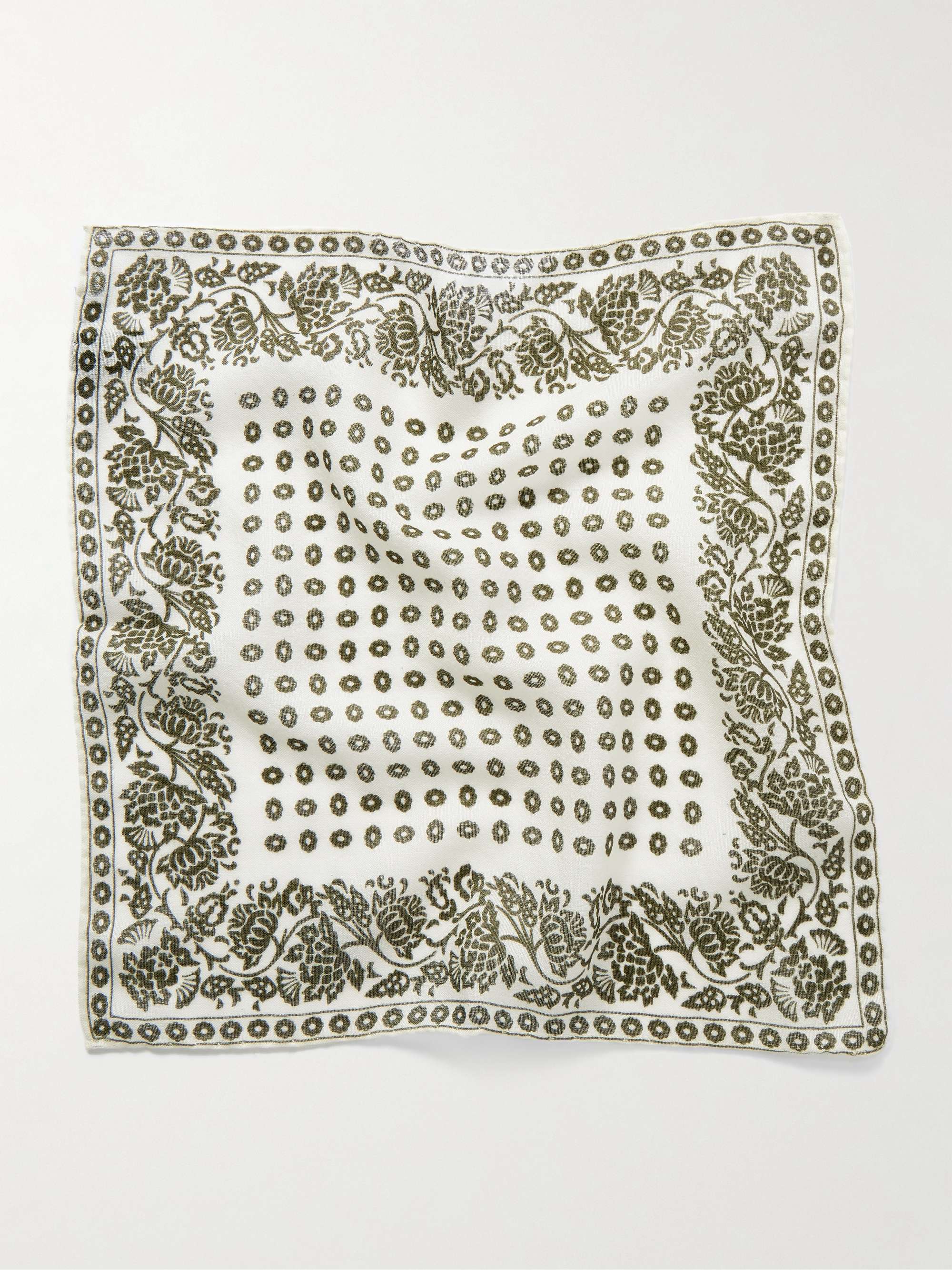 ANDERSON & SHEPPARD Printed Cashmere and Silk-Blend Pocket Square