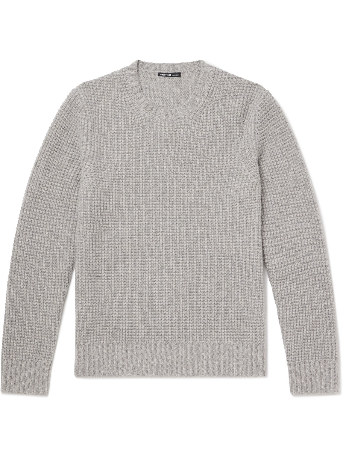 James Perse Waffle-knit Recycled-cashmere Sweater In Gray
