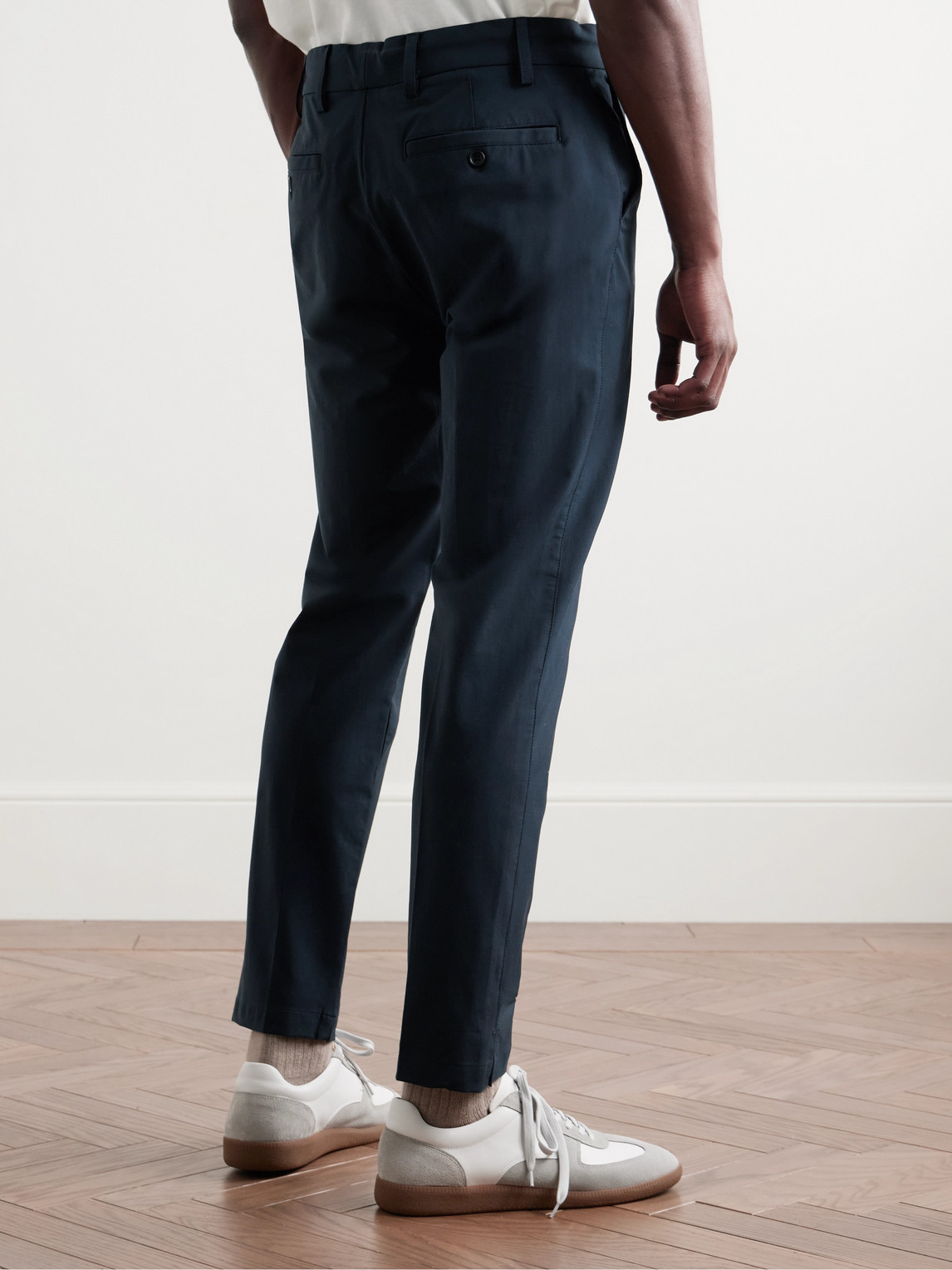 Stretch Cotton-Blend Trousers Slim-Fit