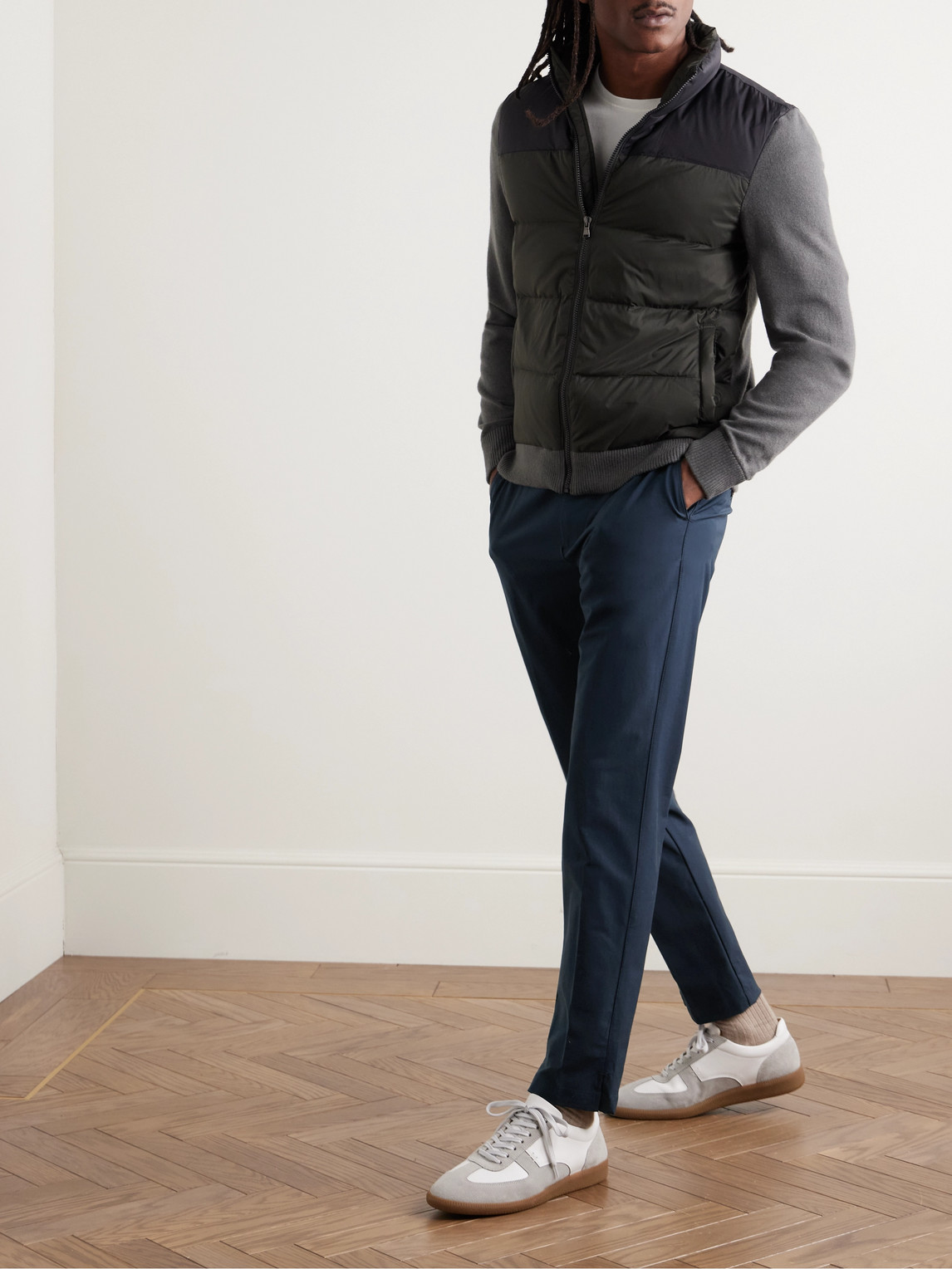 Stretch Cotton-Blend Trousers Slim-Fit