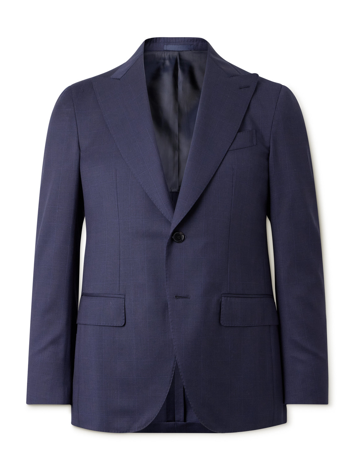 Prince of Wales Checked Wool Suit Jacket