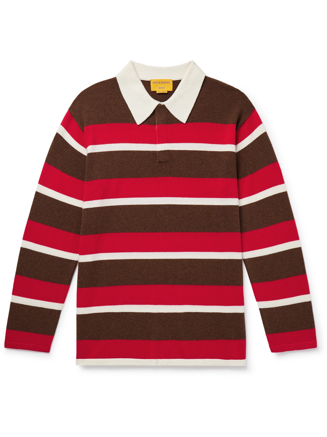 Rugby Striped Cashmere Polo Shirt