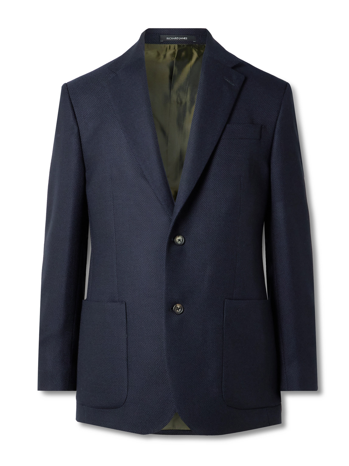 Richard James Honeycomb-knit Virgin Wool-blend Blazer In Blue